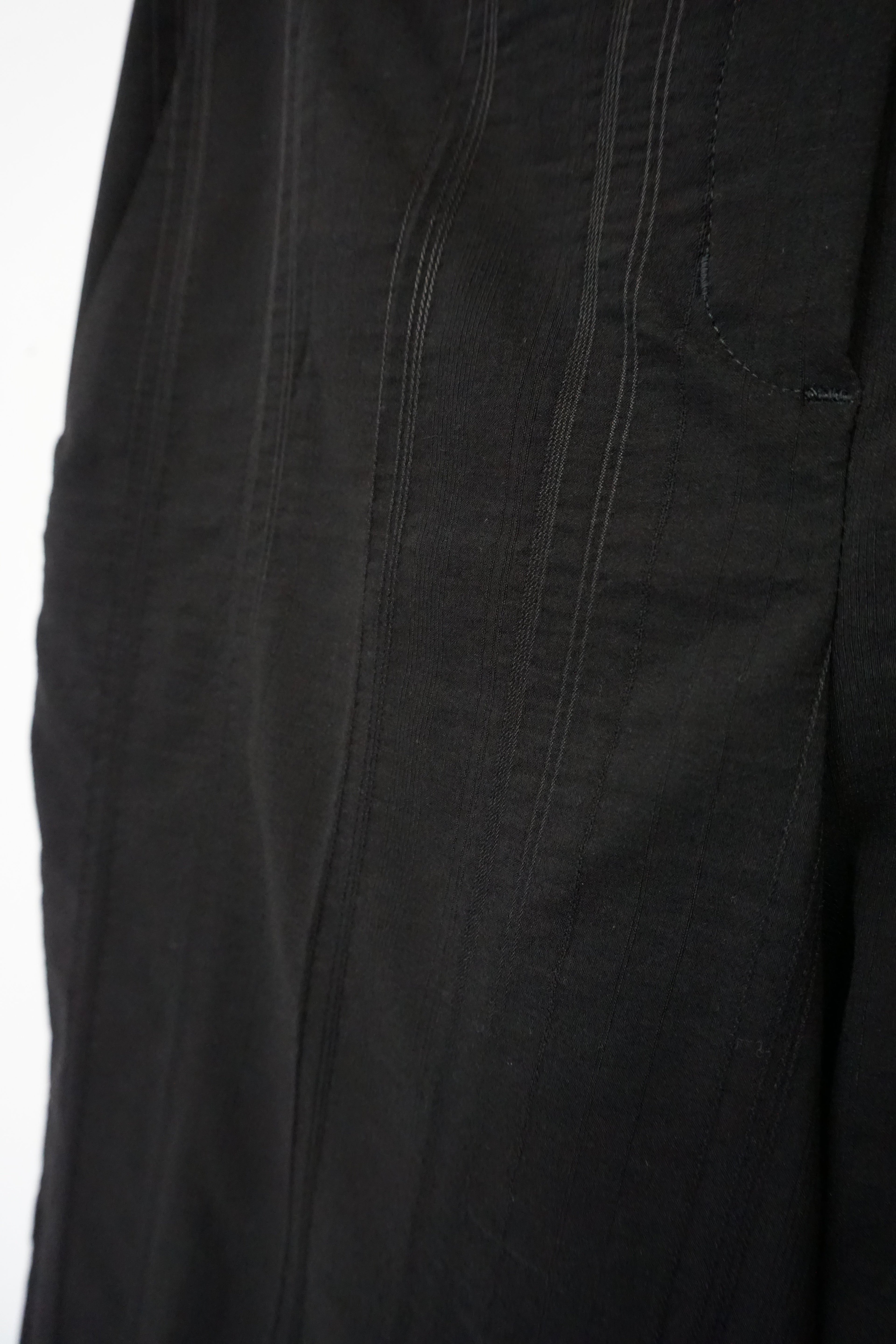 Robell Anna 09 Seersucker 27" Leg Ankle Grazer Trousers - Black