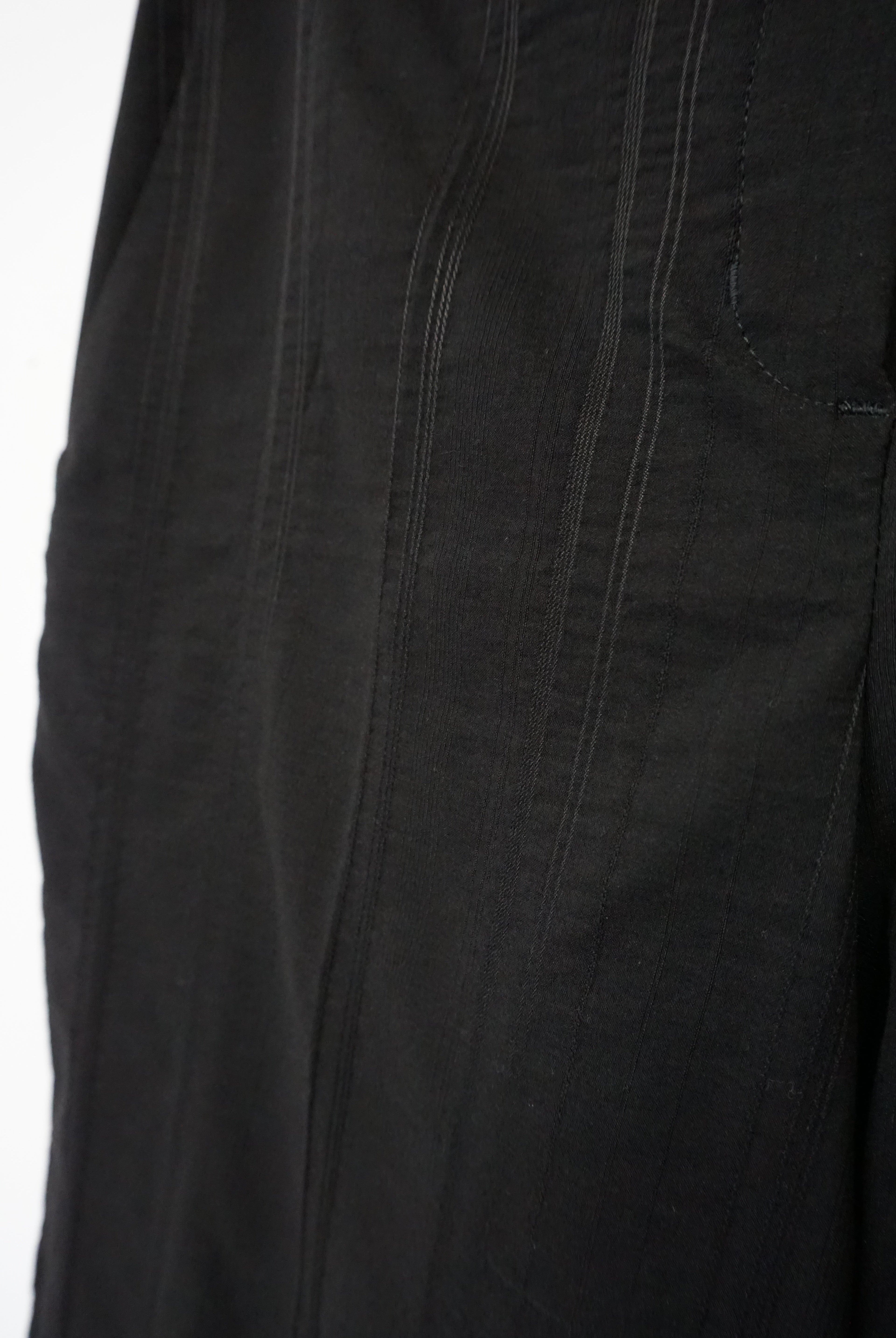 Robell Anna 09 Seersucker Cotton Blend Ankle Grazer Trousers - Black