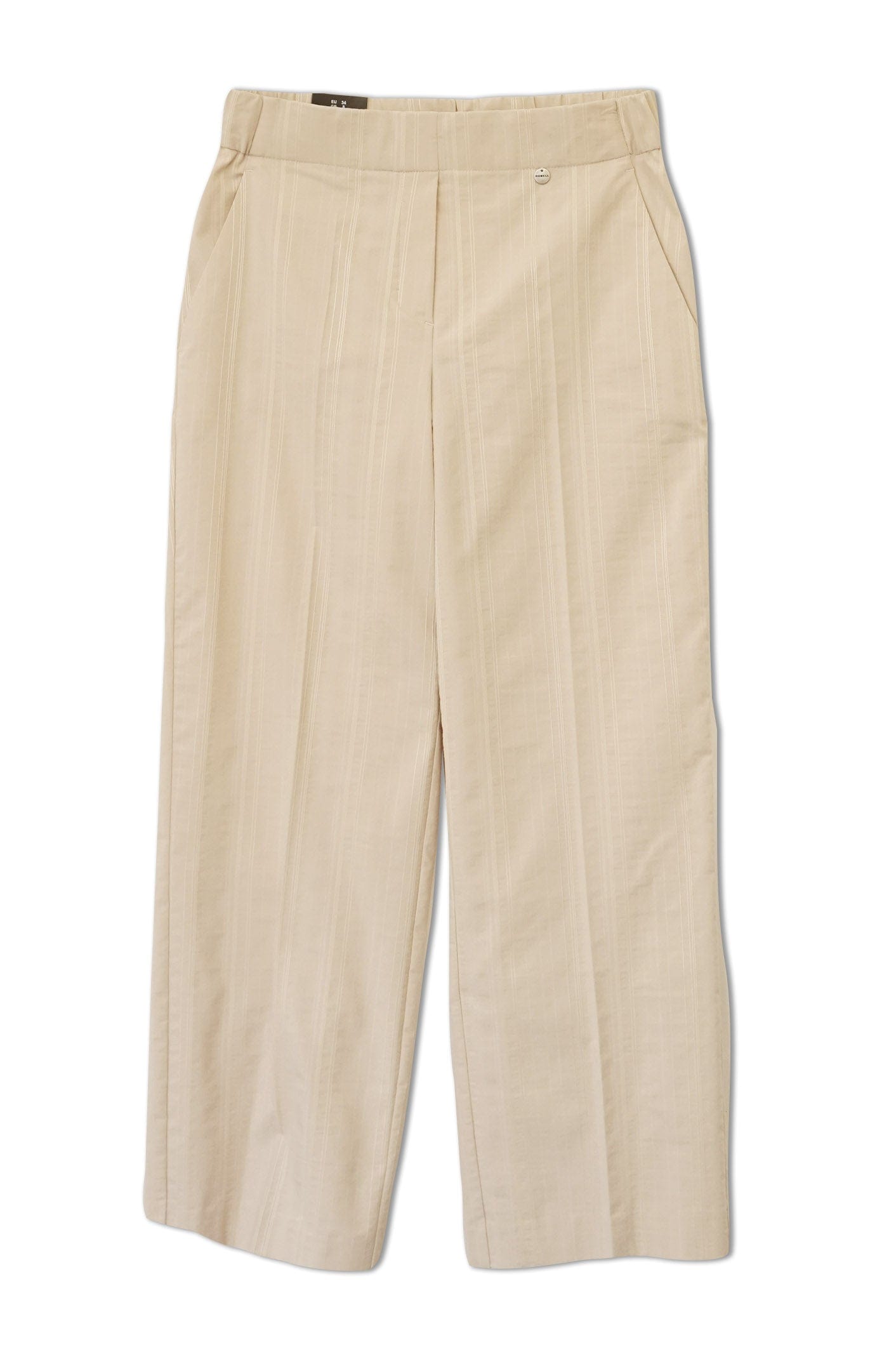 Robell Anna 09 Seersucker Cotton Blend Ankle Grazer Trousers - Gold