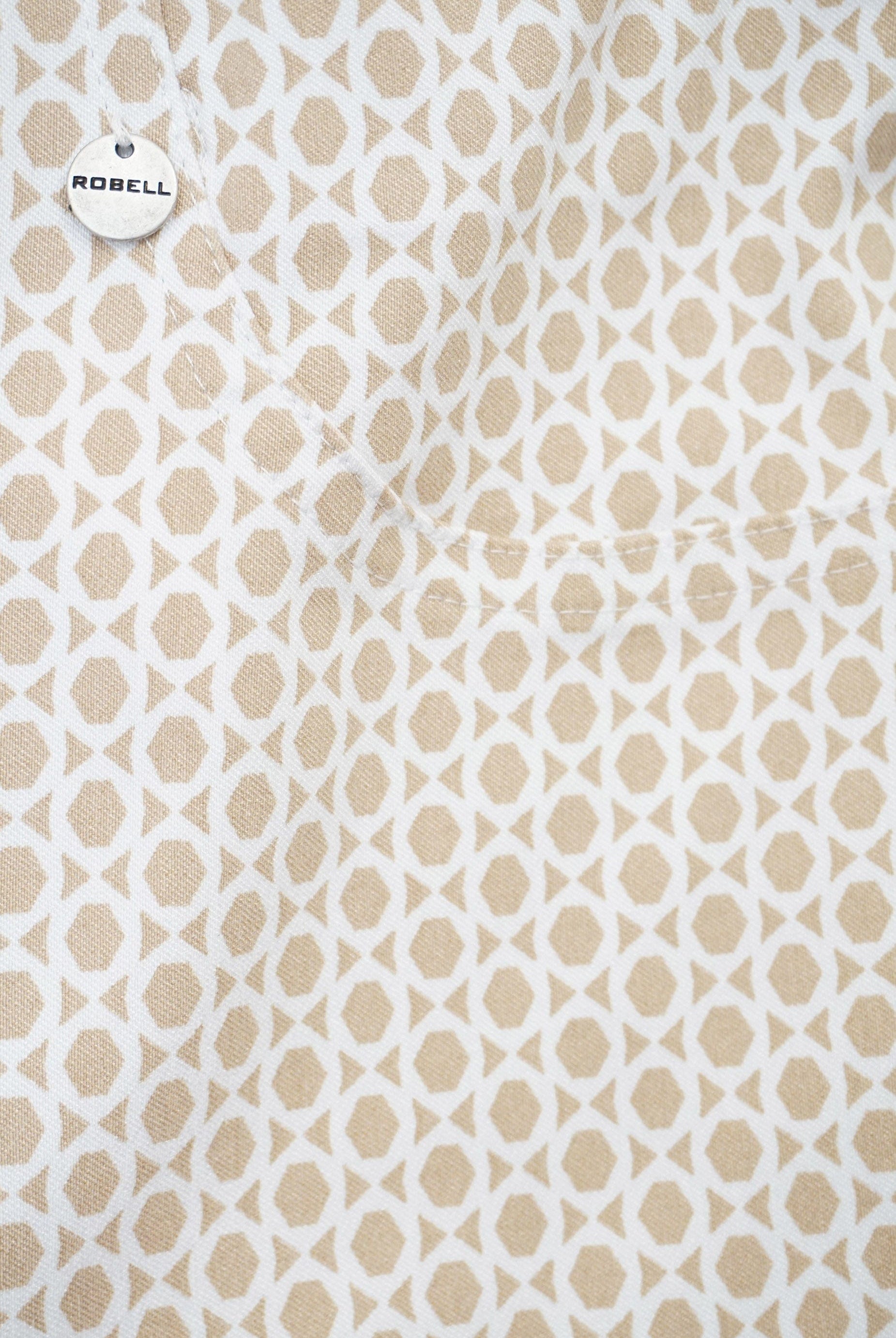 Robell Bella 09 Geo Print Ankle Grazer Trousers - Gold