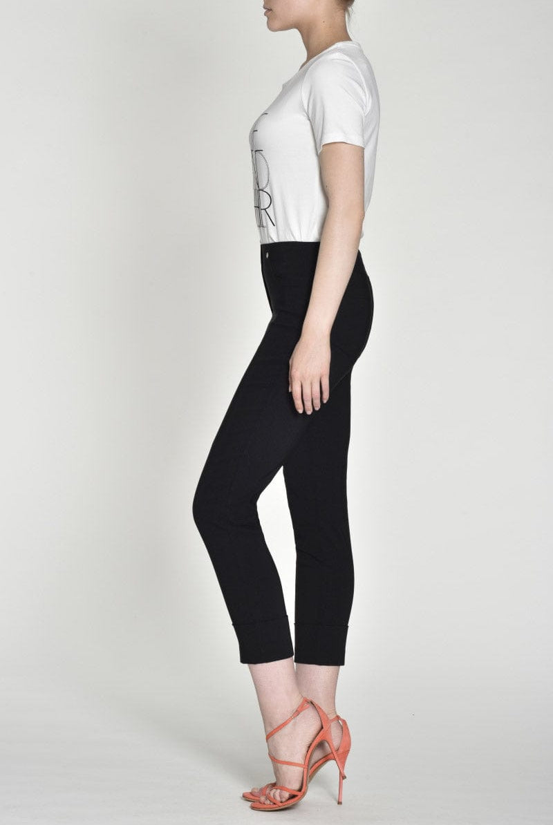 Robell Bella 09 Slim Ankle Grazer Trousers - Black