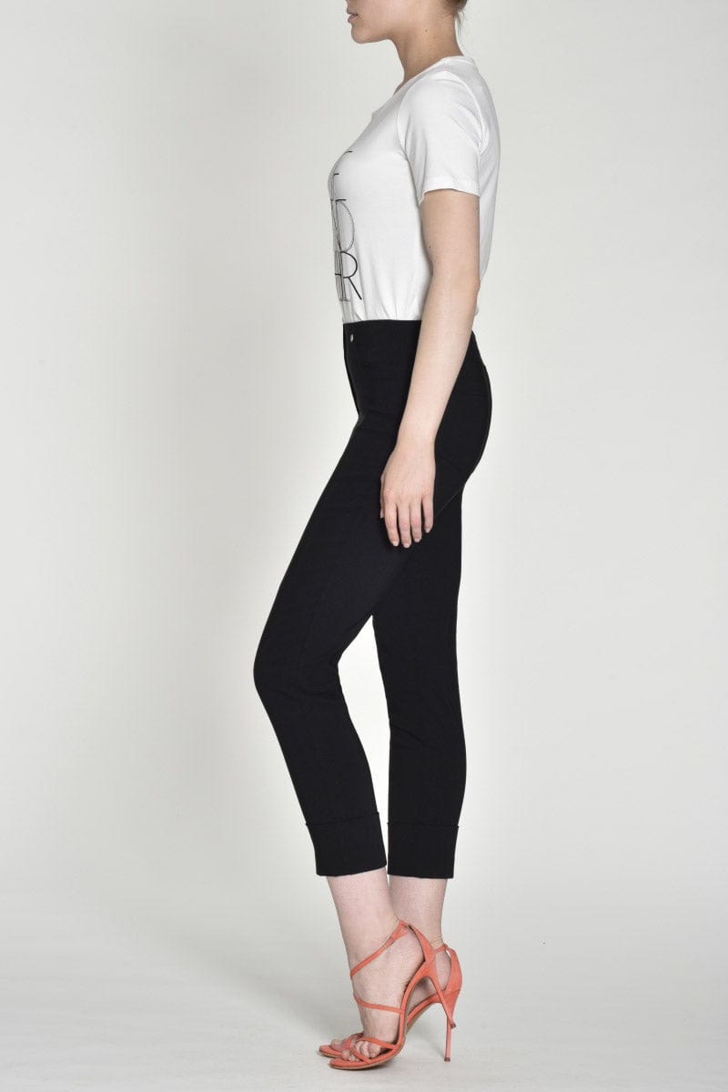 Robell Bella 09 Slim Ankle Grazer Trousers - Black