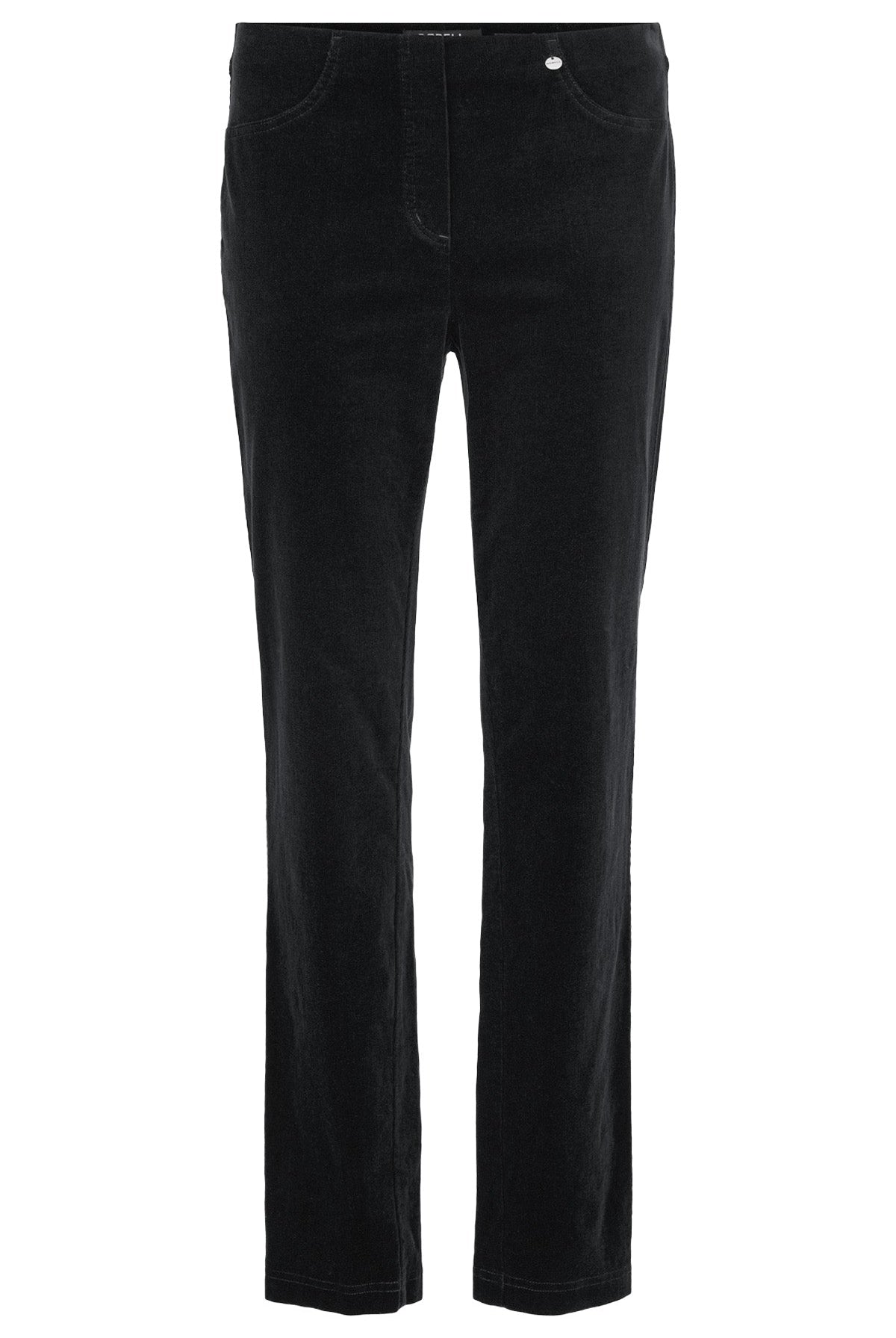Robell Bella 29" Leg Fine Needlecord Trousers - Black