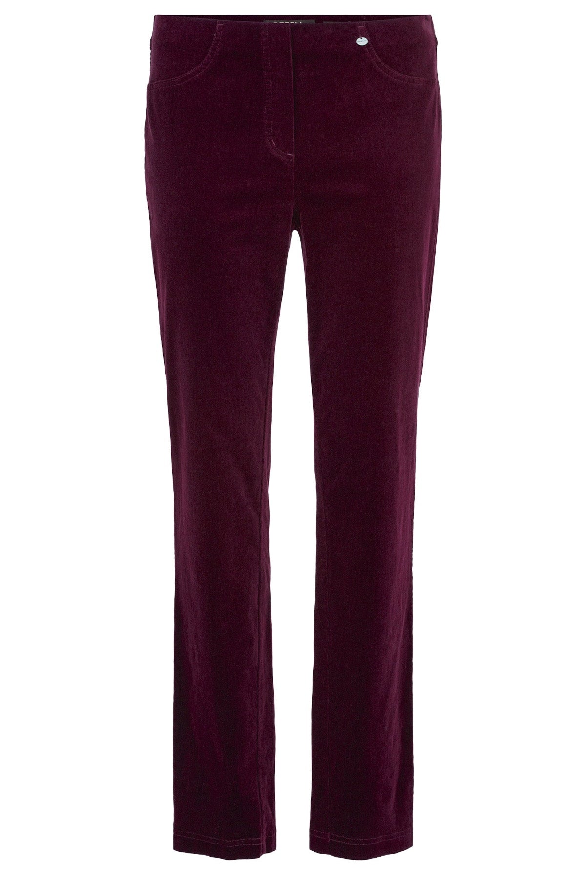 Robell Bella 29" Leg Fine Needlecord Trousers - Sangria