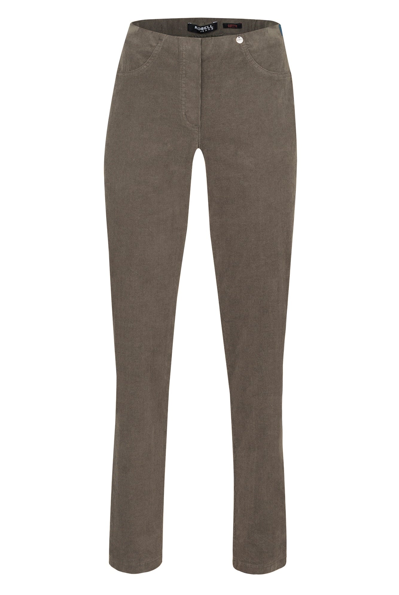 Robell Bella 29" Leg Fine Needlecord Trousers - Taupe