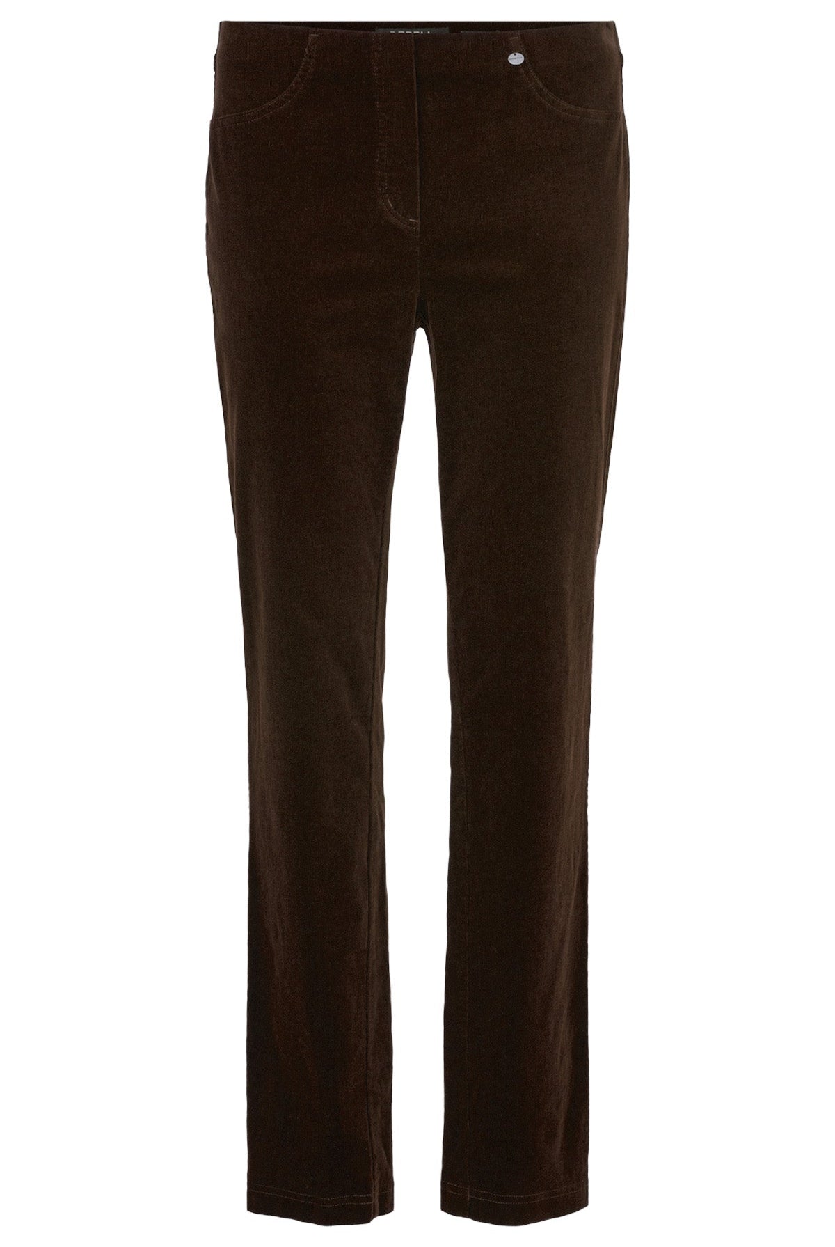 Robell Bella 29" Leg Fine Needlecord Trousers - Toffee