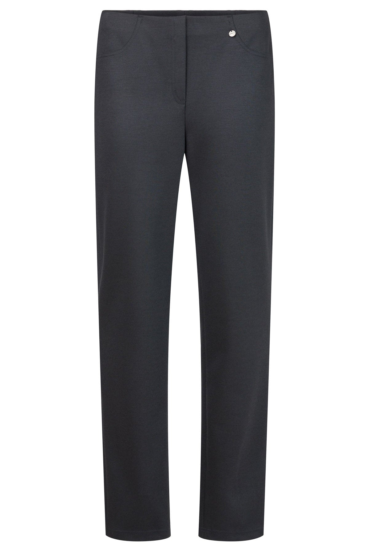 Robell Bella 31" Leg Wool Blend Winter Weight Trousers - Black