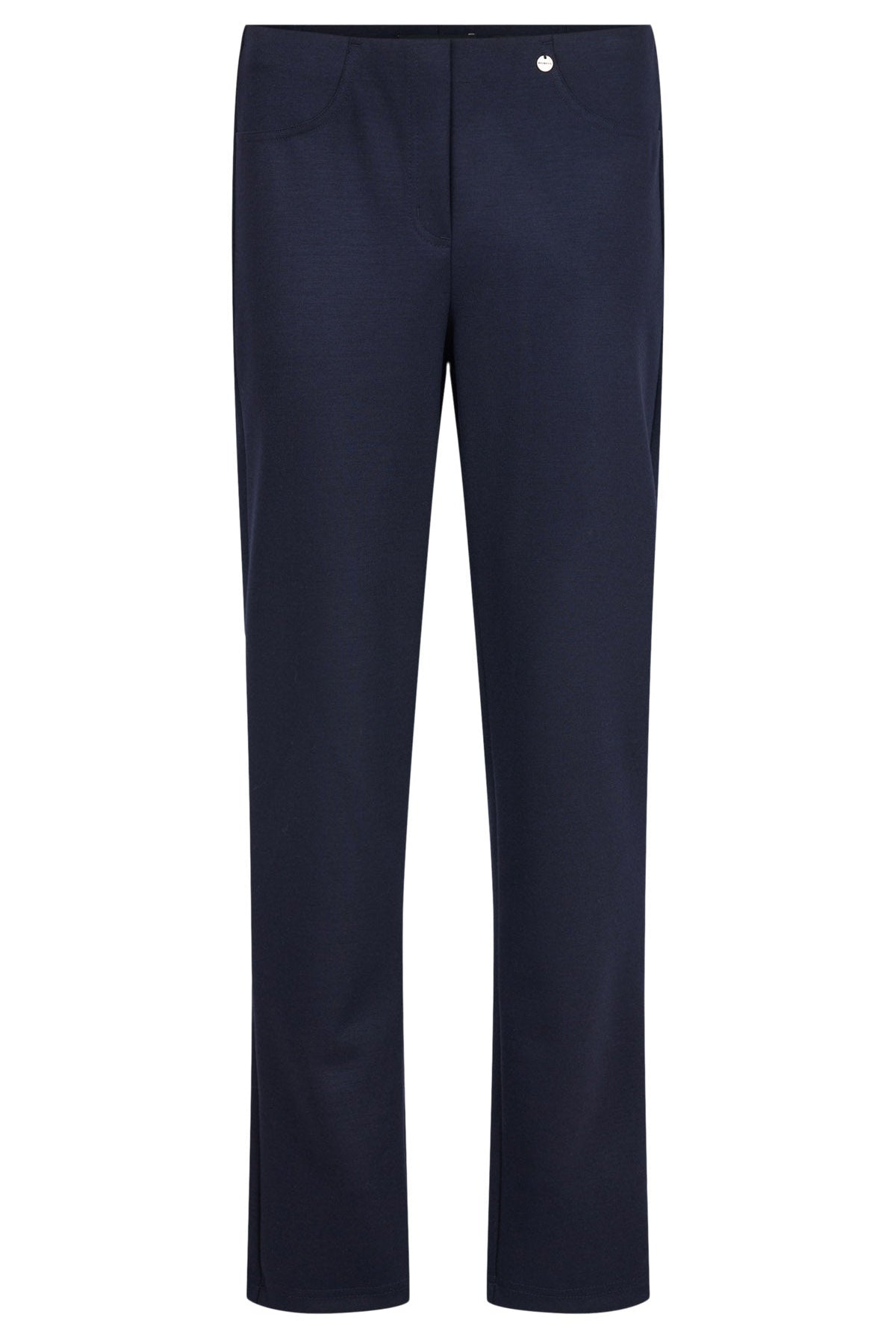 Robell Bella 31" Leg Wool Blend Winter Weight Trousers - Navy