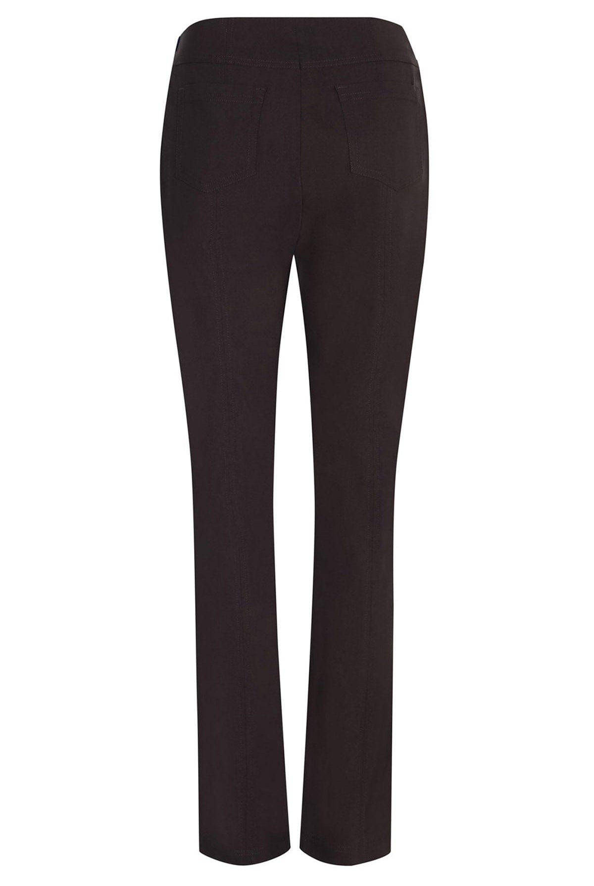 Robell Bella Full Length Trousers - Dark Brown