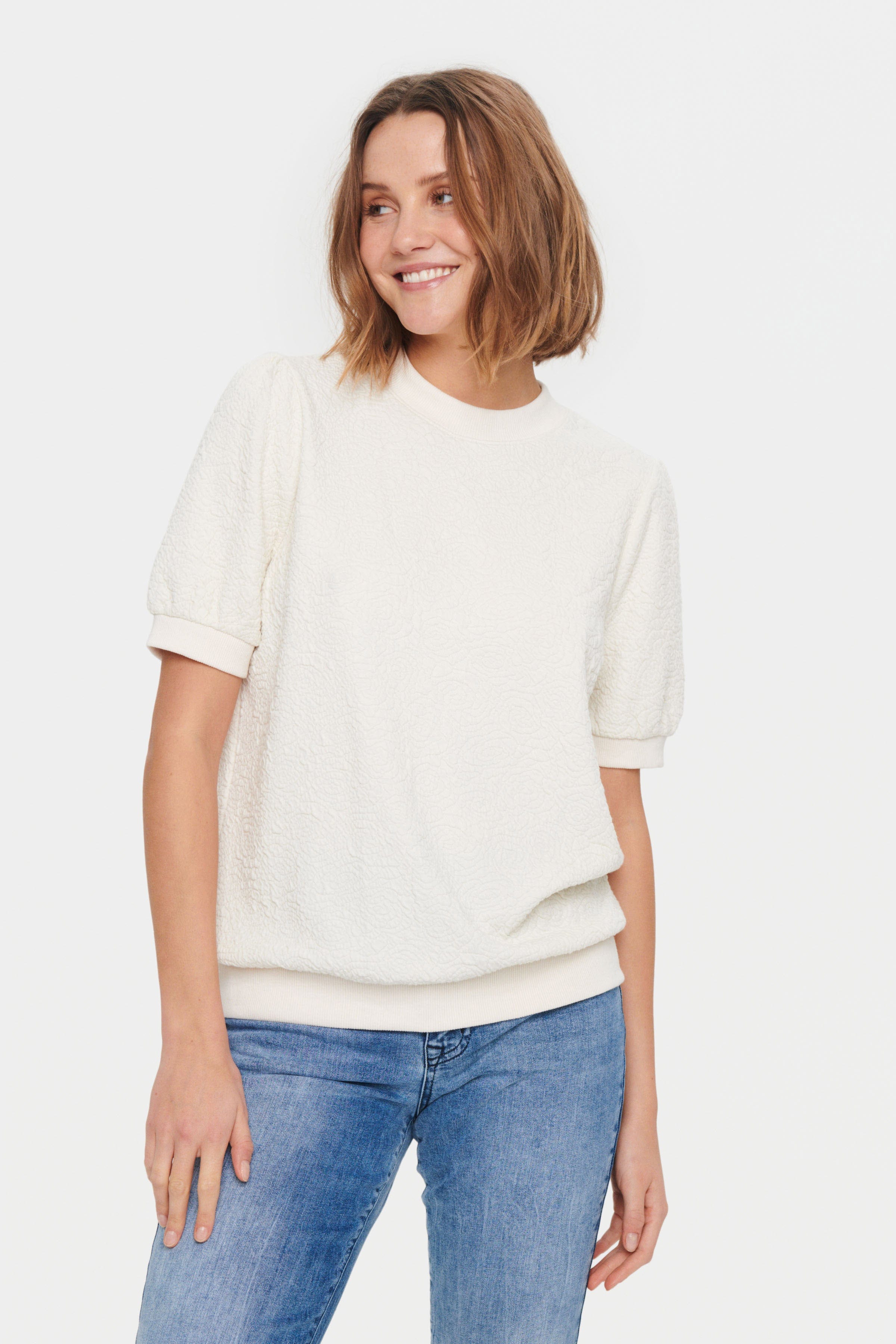 Saint Tropez Andy Short Sleeve Sweatshirt - Ice