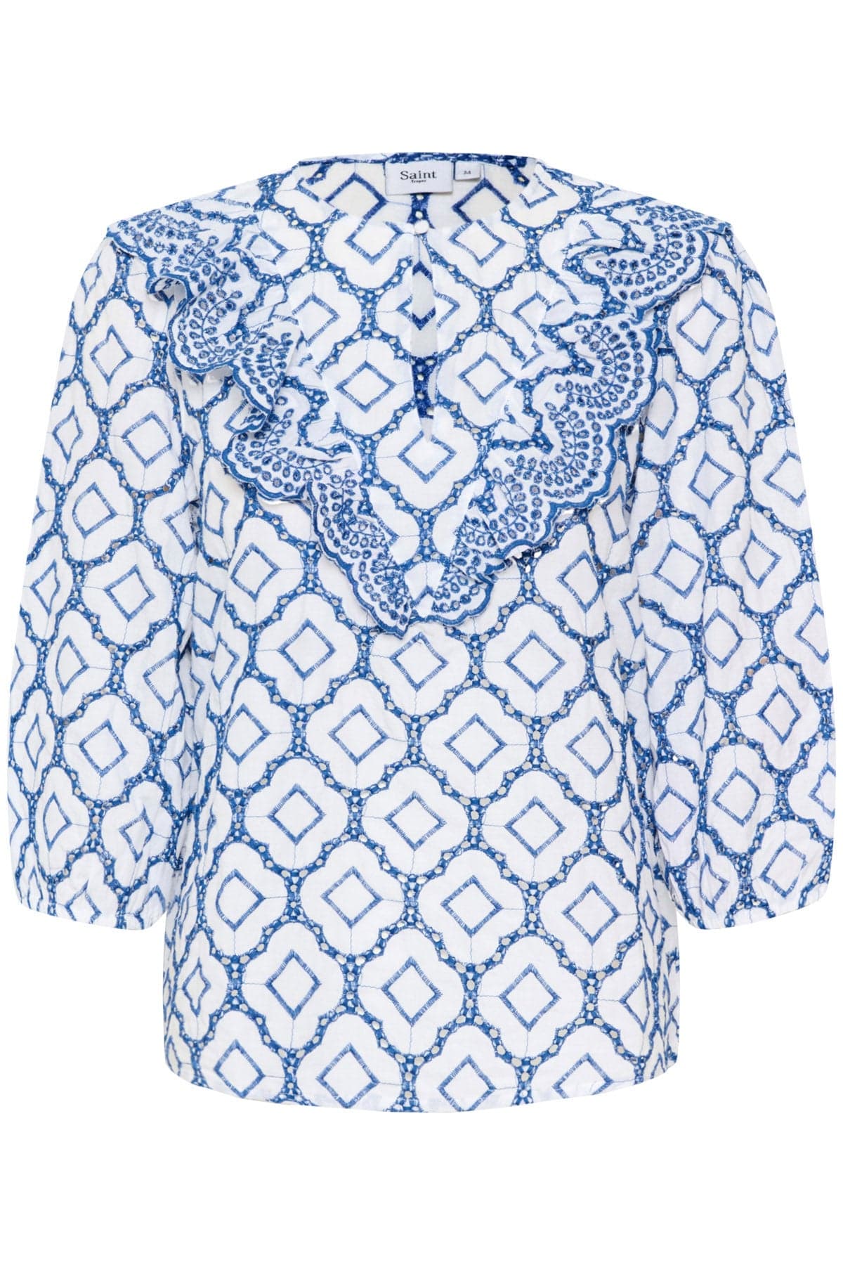 Saint Tropez Ceze Broderie Anglaise Blouse - Dutch Blue/White