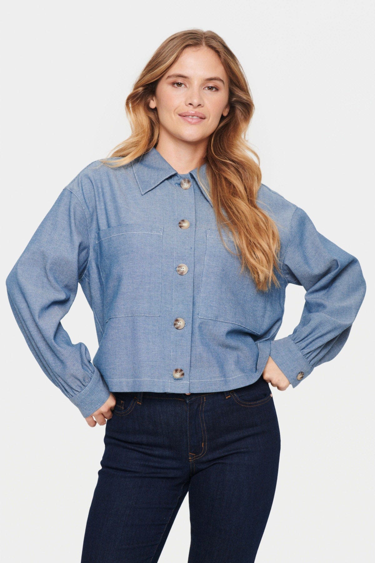Saint Tropez Cija Short Jacket - Ombre Blue
