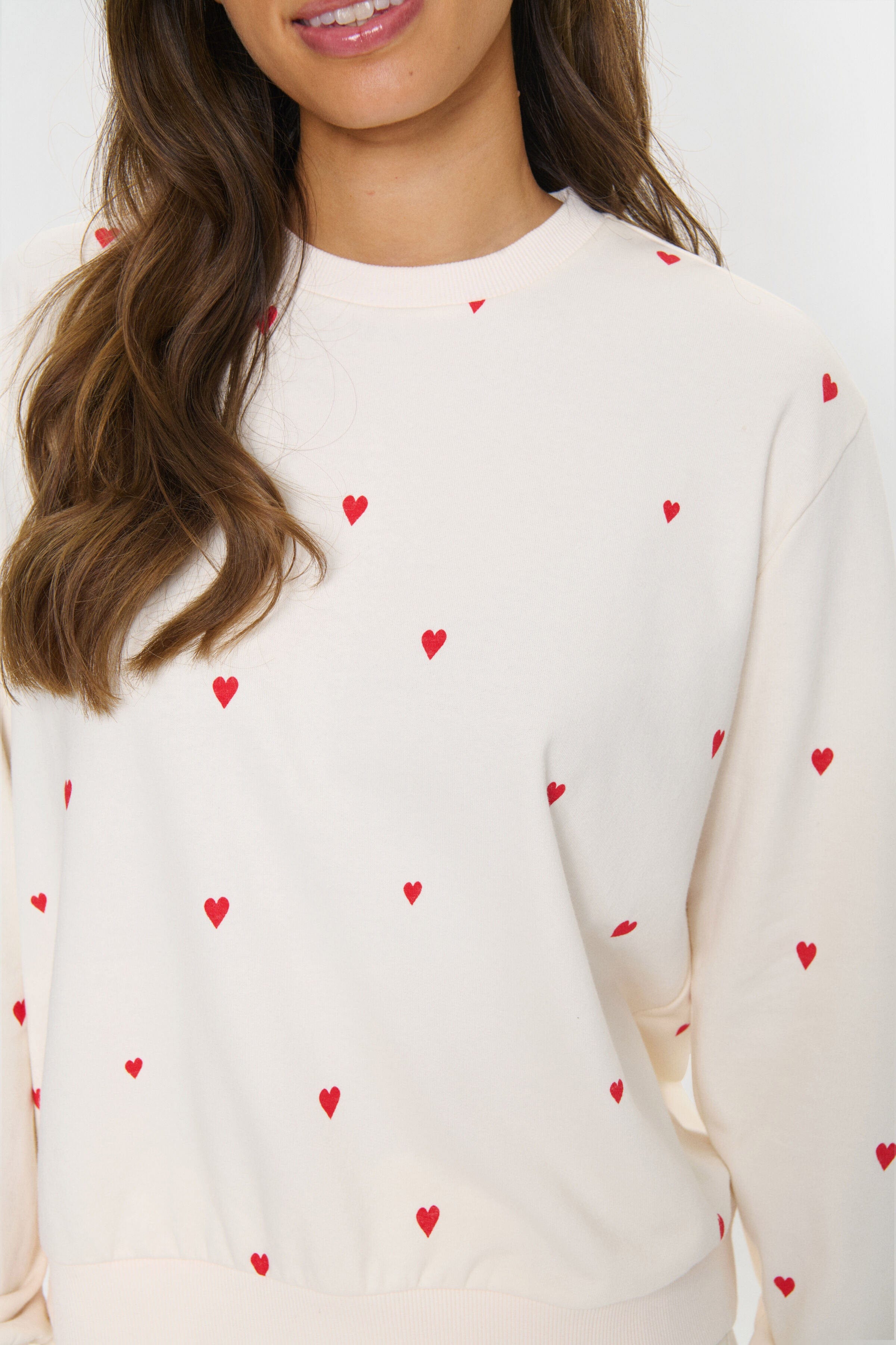 Saint Tropez Dagna Printed Sweatshirt - Ice Flame Hearts