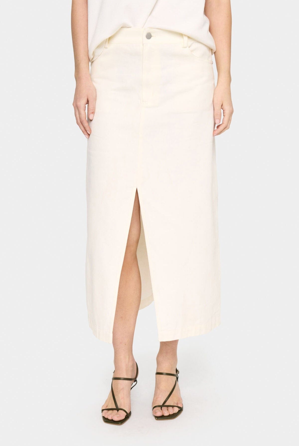 Saint Tropez Diki Denim Midi Skirt - Ice