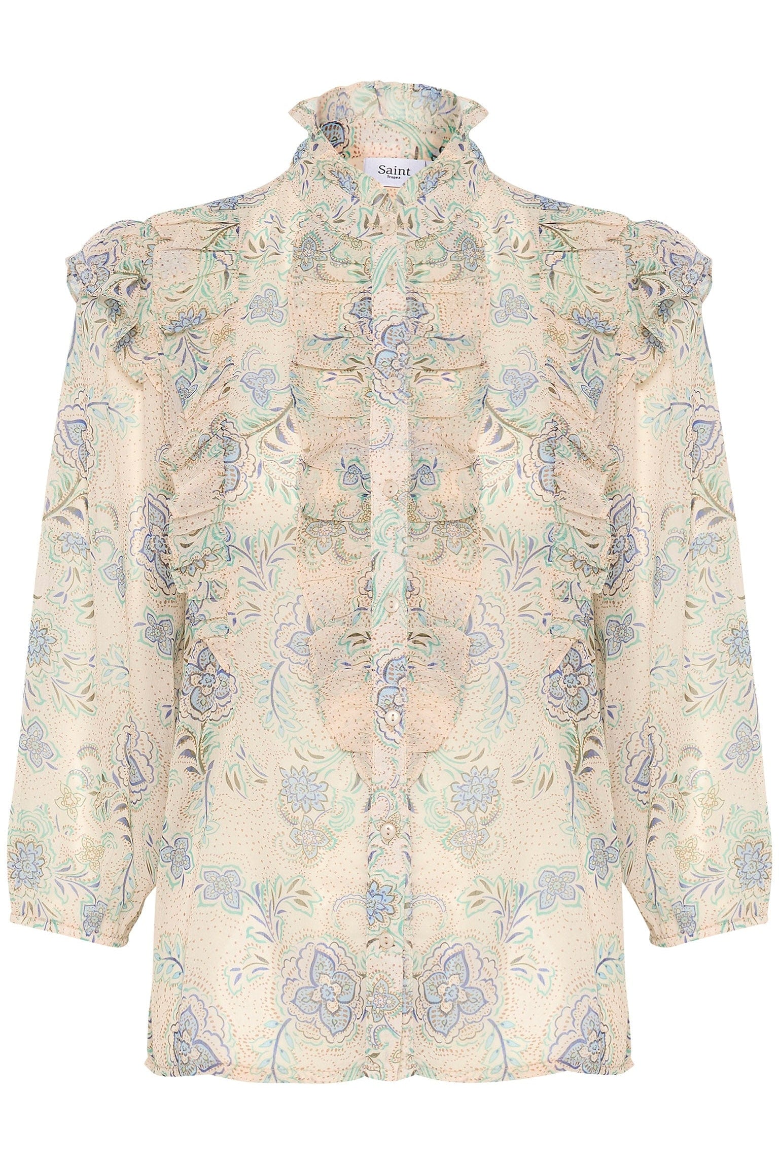 Saint Tropez Doja Printed Blouse - Creme Vintage Paisley