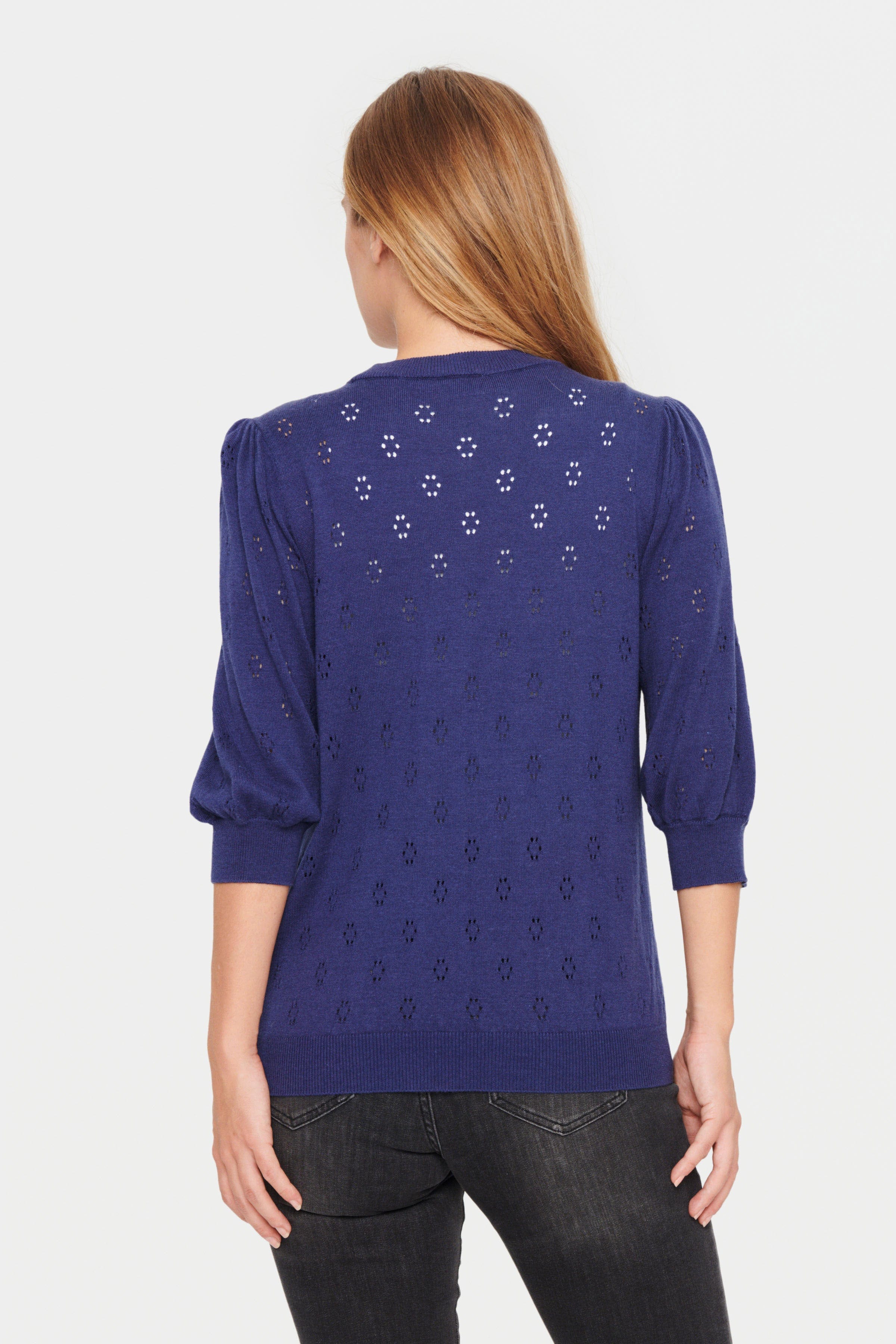 Saint Tropez Doony Short Sleeve Knitted Jumper - Patriot Blue