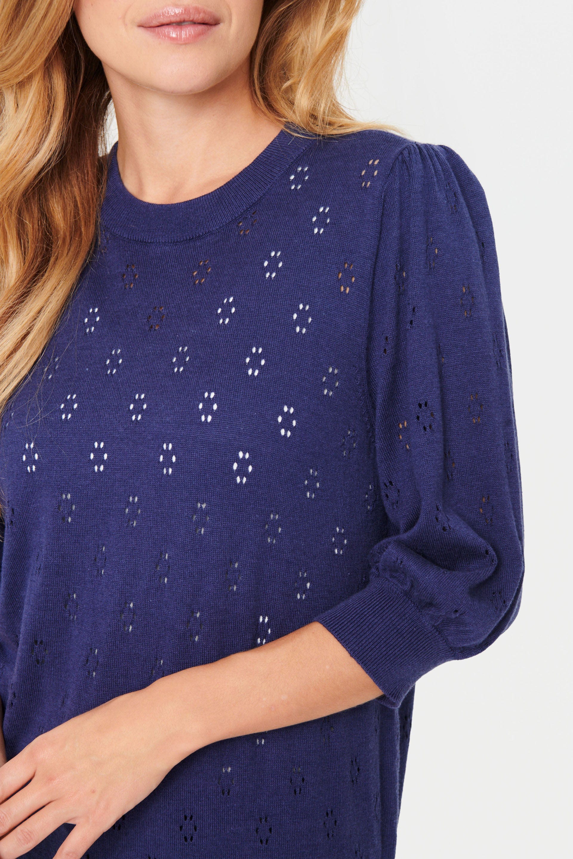 Saint Tropez Doony Short Sleeve Knitted Jumper - Patriot Blue