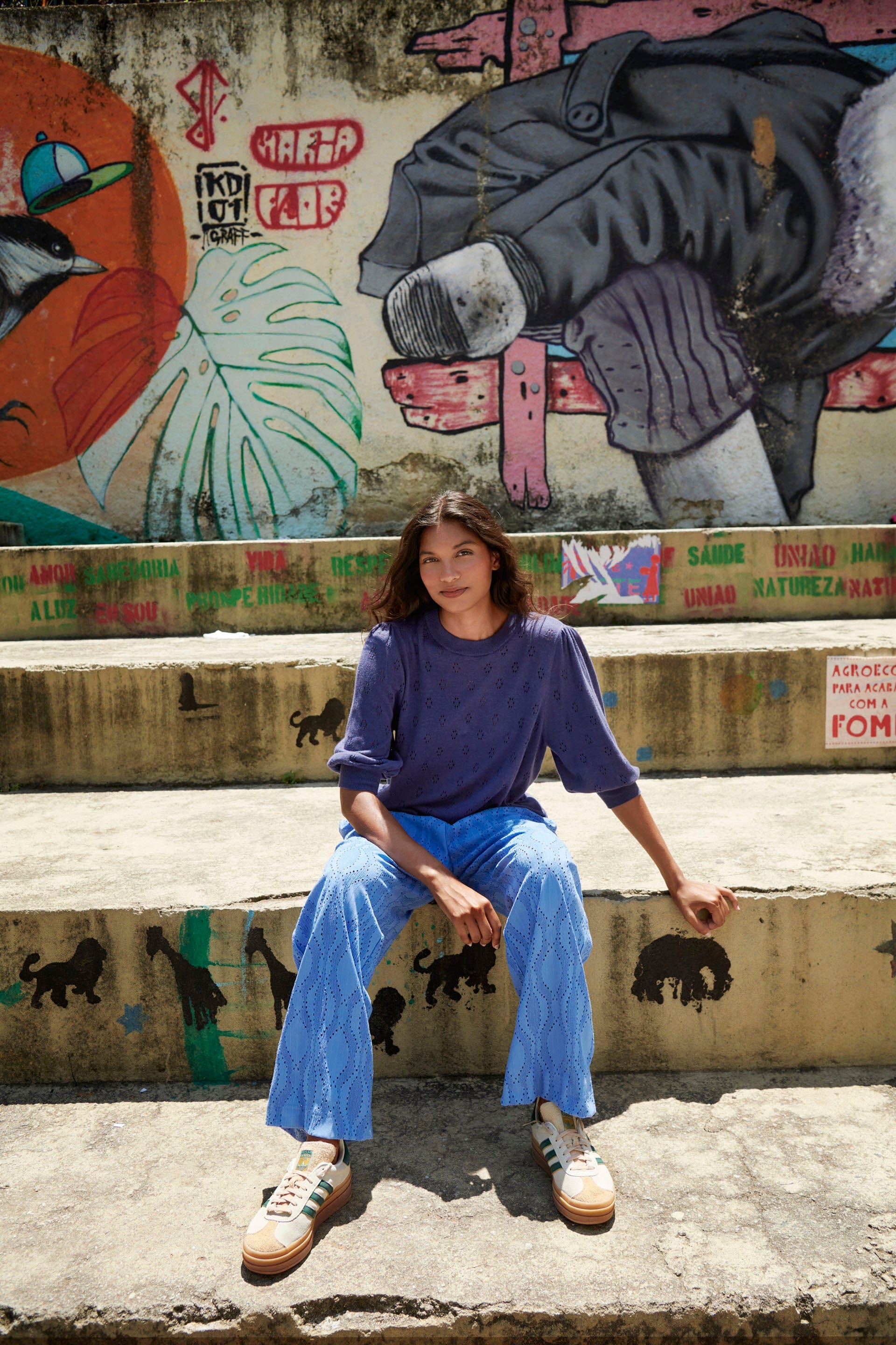 Saint Tropez Doony Short Sleeve Knitted Jumper - Patriot Blue