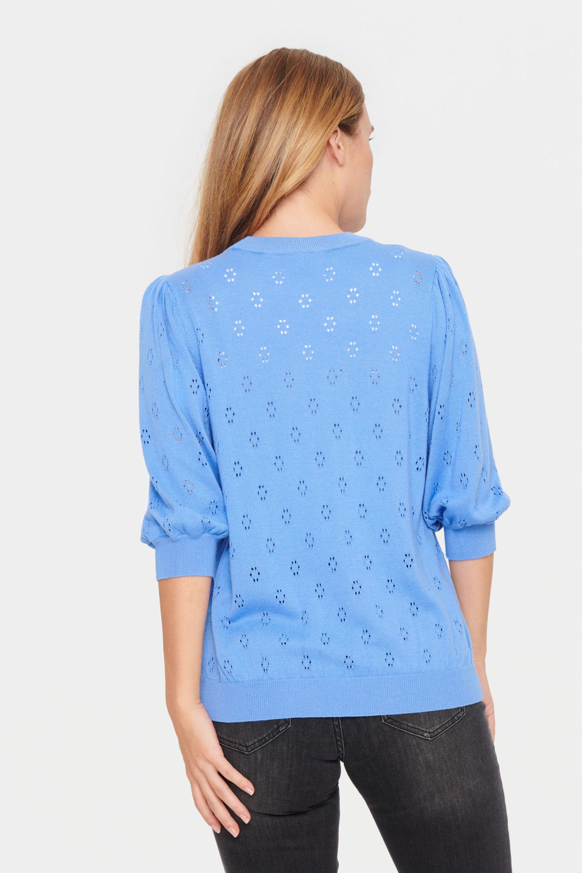 Saint Tropez Doony Short Sleeve Knitted Jumper - Ultramarine