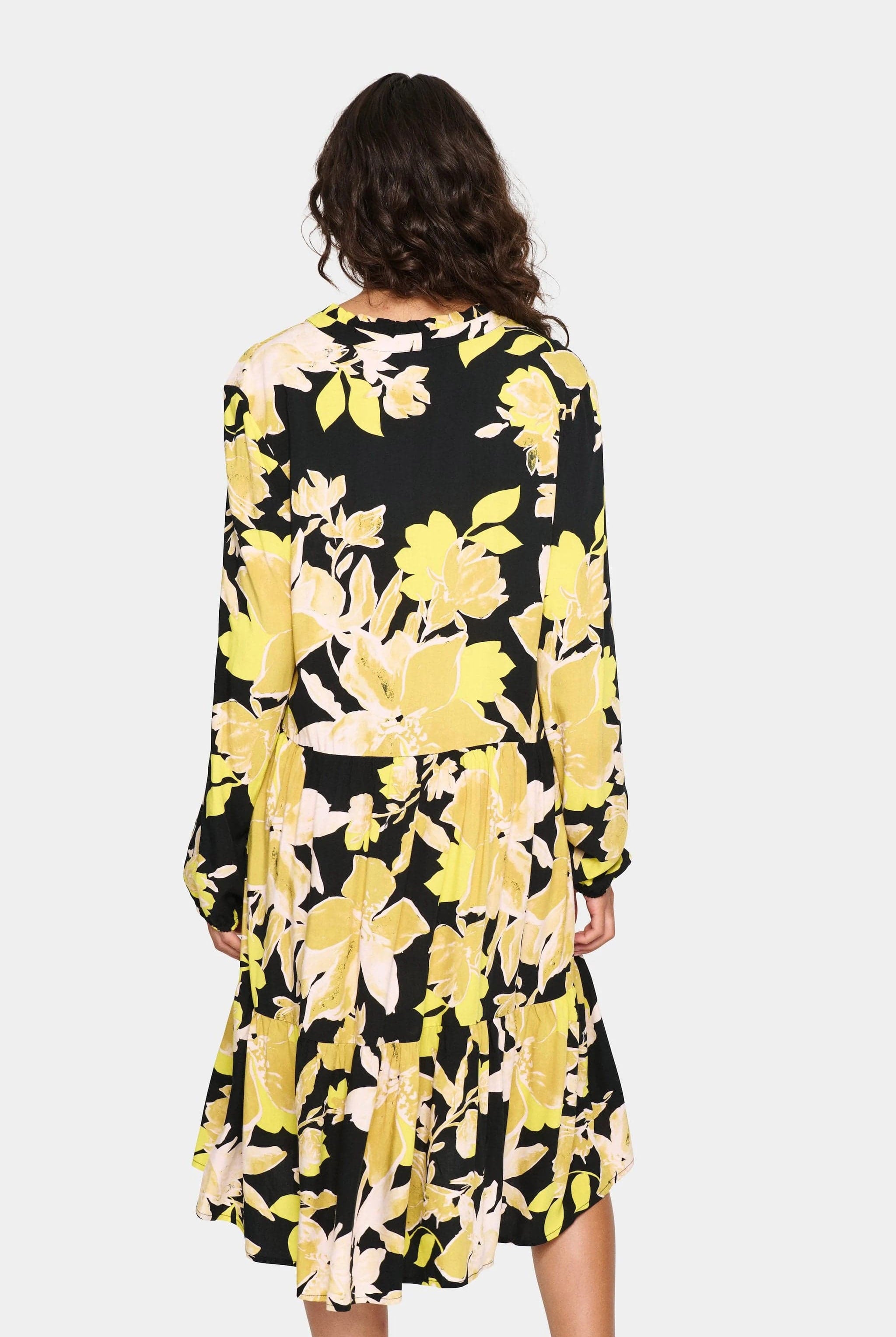 Saint Tropez Eda Long Sleeve Printed Dress - Black Burnished Florals