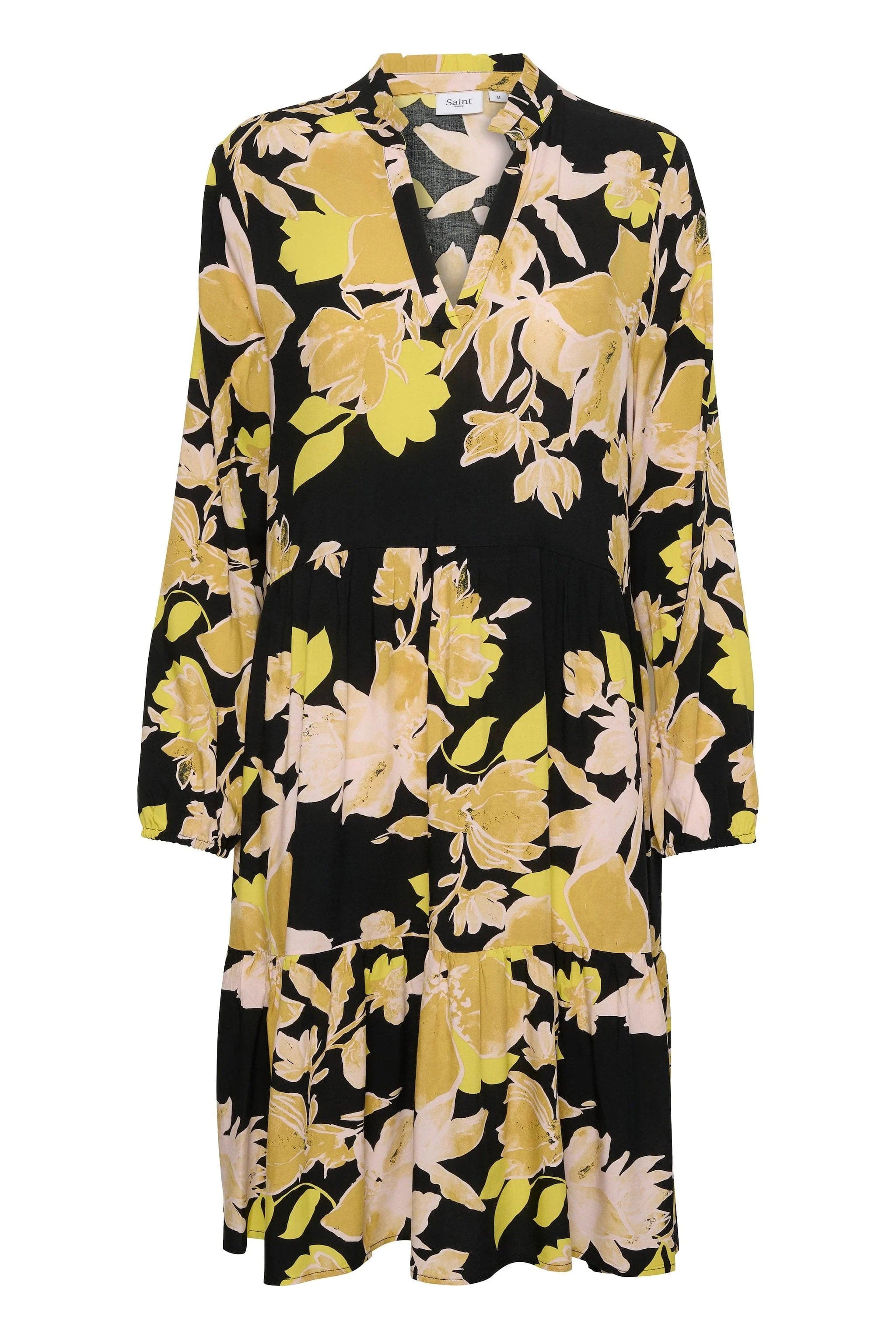 Saint Tropez Eda Long Sleeve Printed Dress - Black Burnished Florals