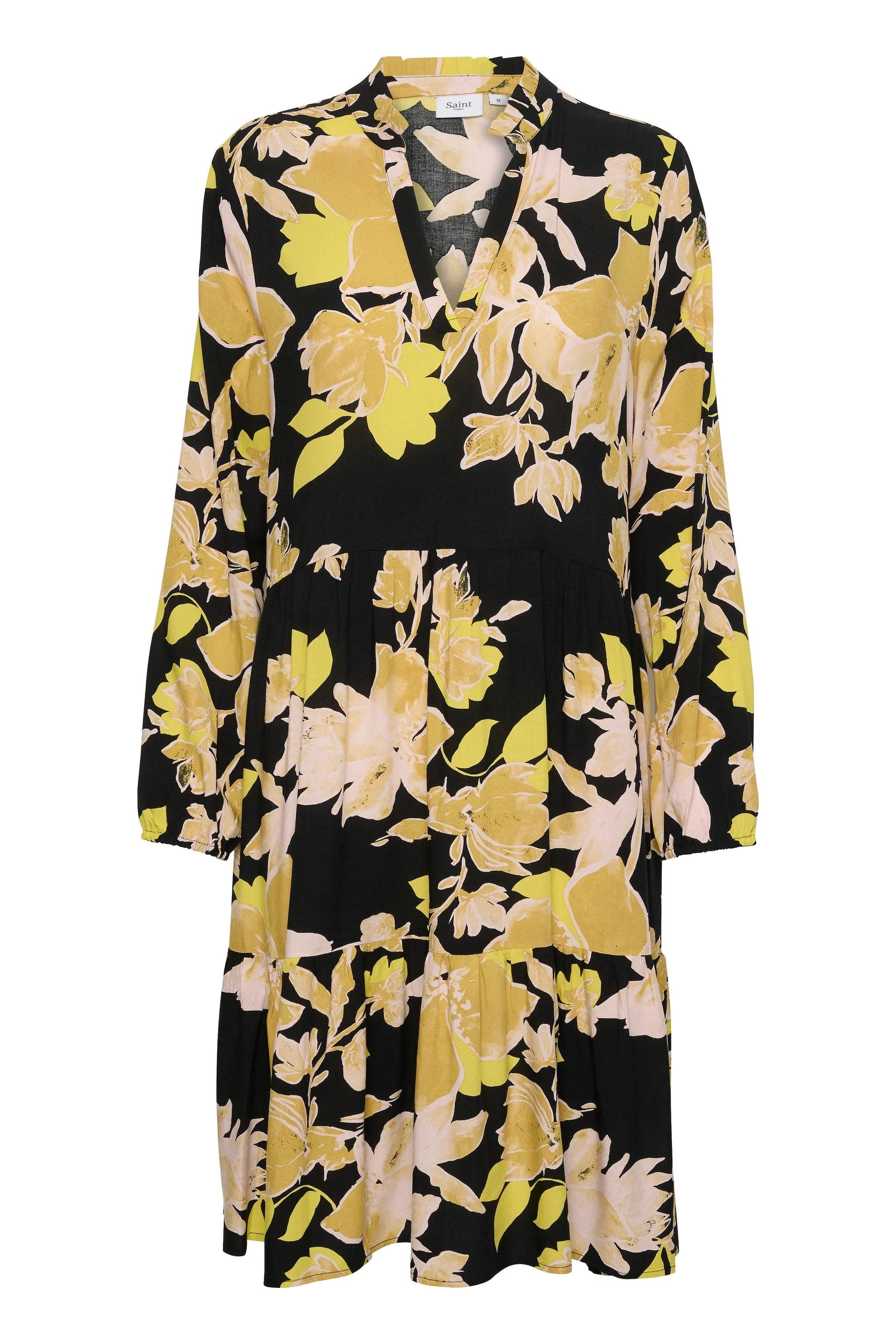Saint Tropez Eda Long Sleeve Printed Dress - Black Burnished Florals