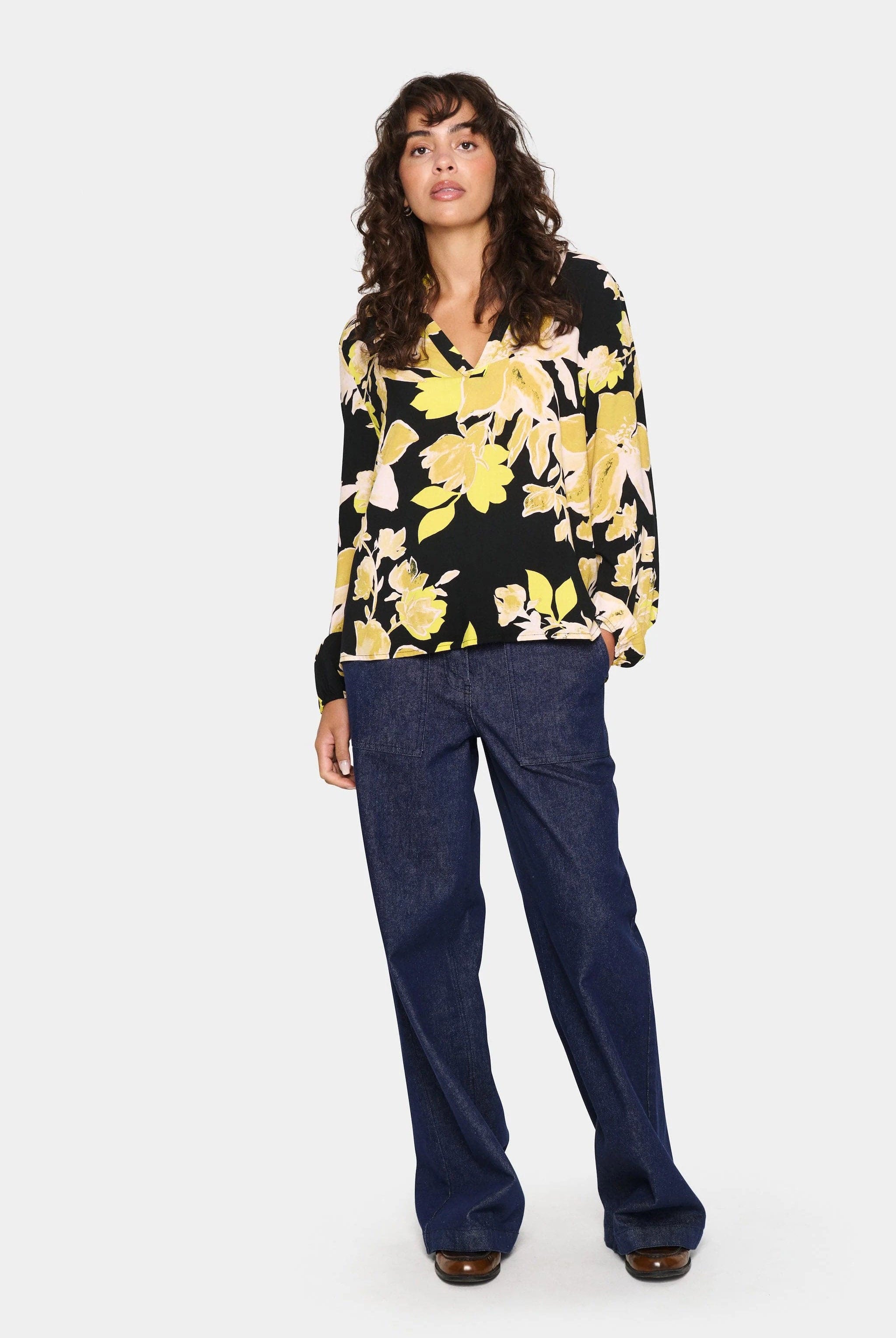 Saint Tropez Eda Printed Blouse - Black Burnished Florals