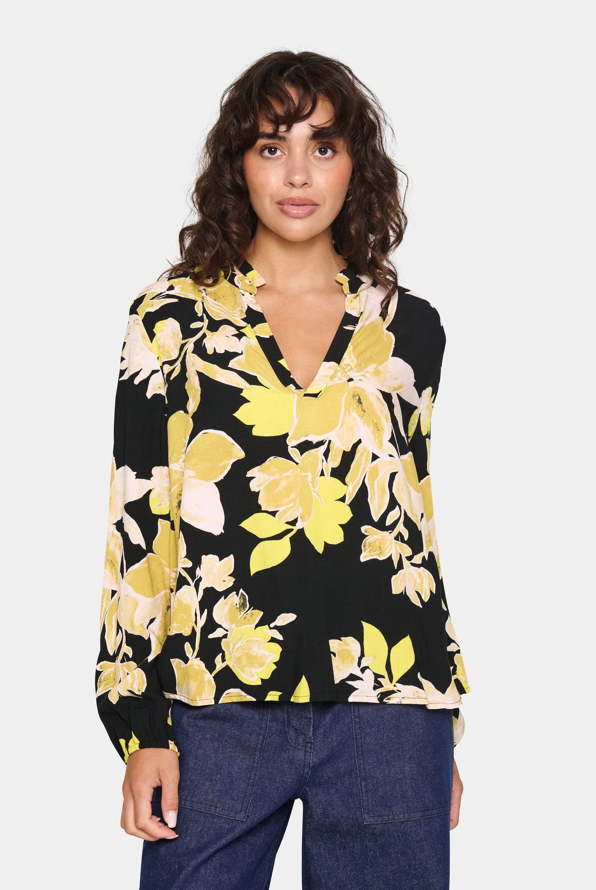 Saint Tropez Eda Printed Blouse - Black Burnished Florals