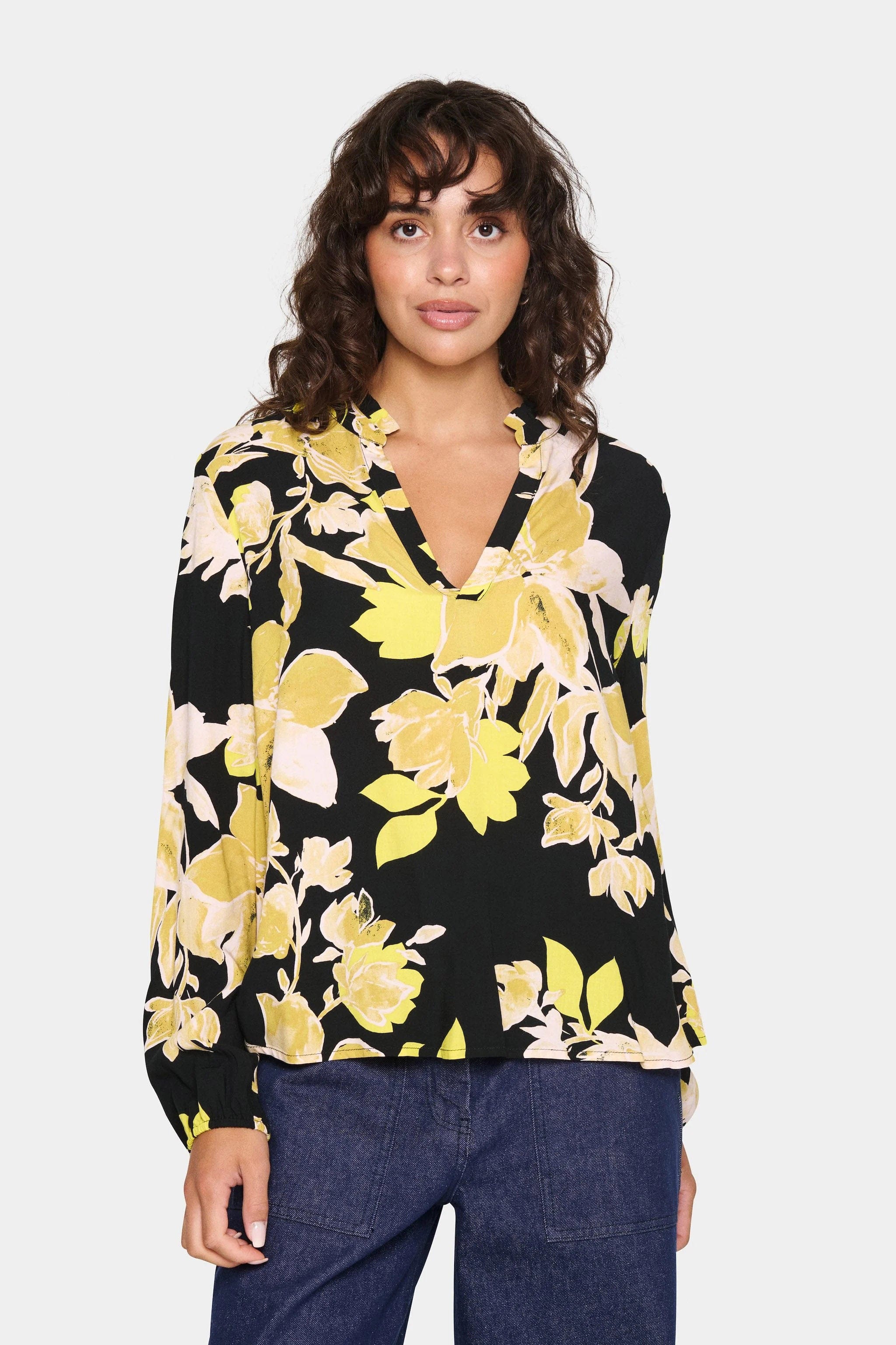 Saint Tropez Eda Printed Blouse - Black Burnished Florals
