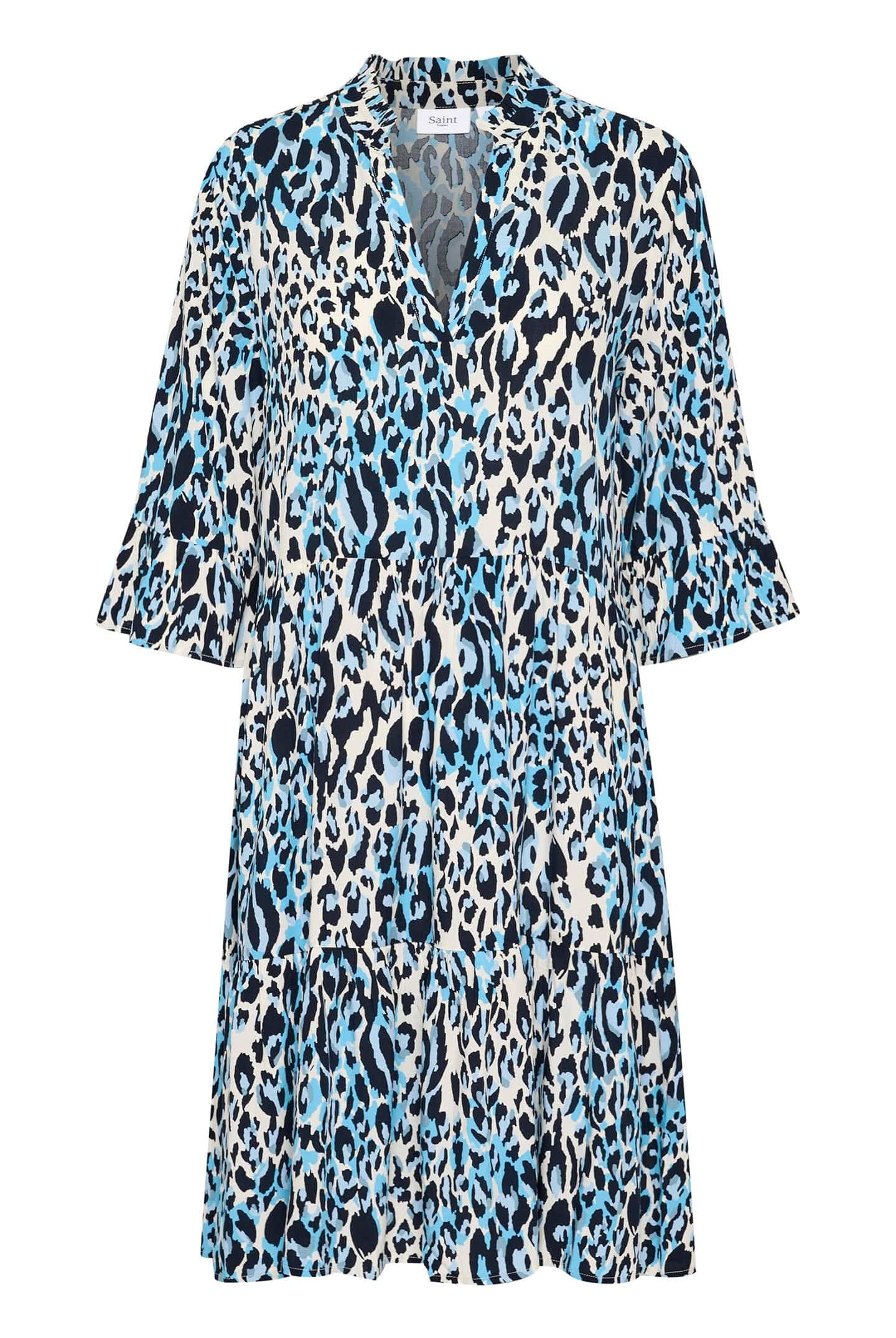 Saint Tropez Eda Printed Dress - Baby's Breath Blue Animal
