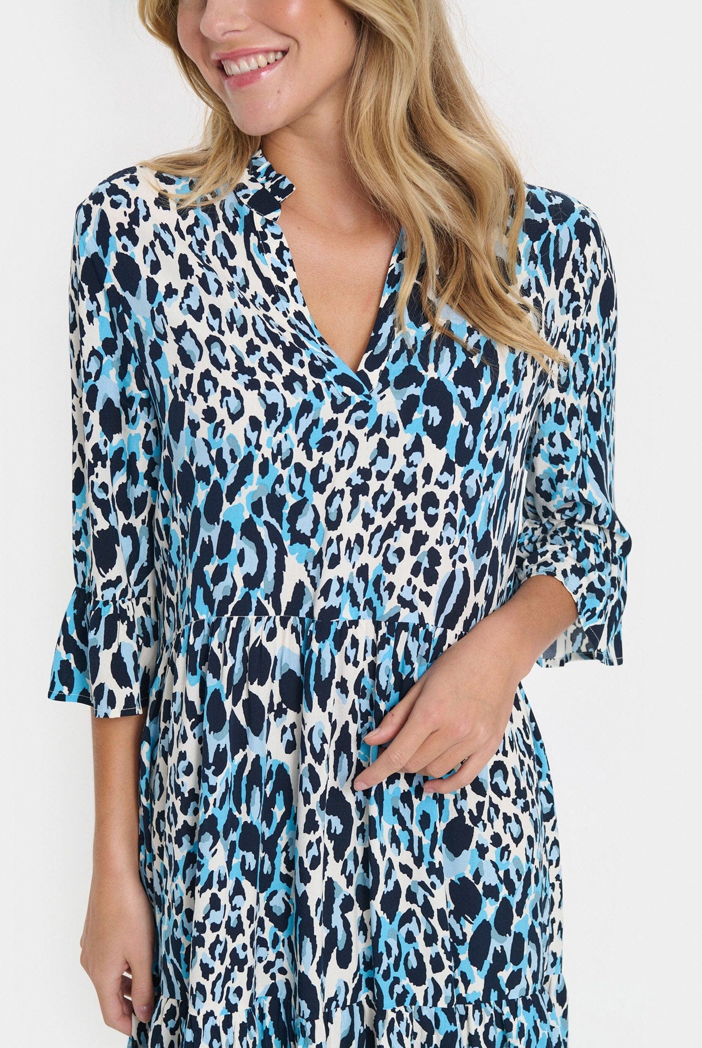 Saint Tropez Eda Printed Dress - Baby's Breath Blue Animal