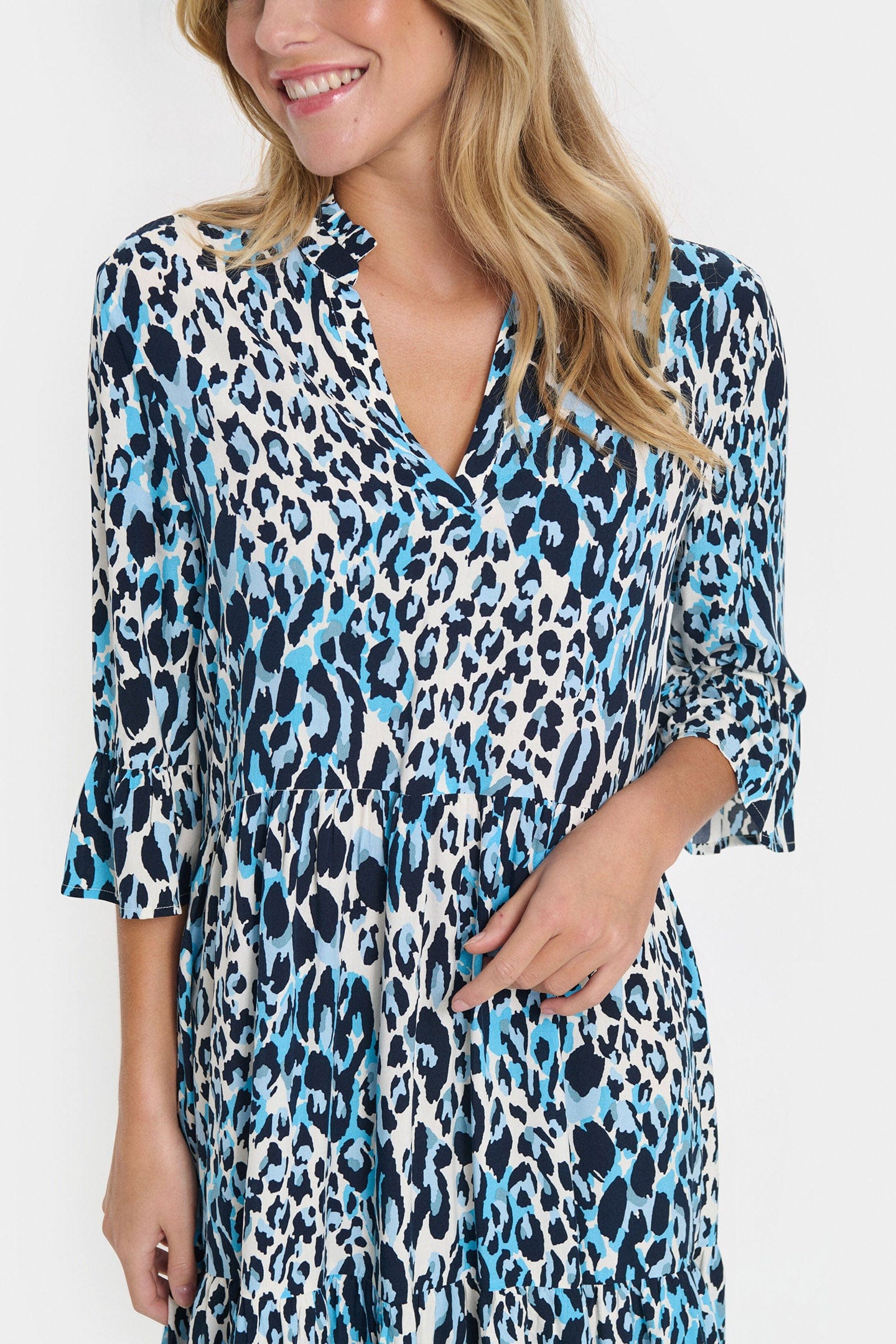 Saint Tropez Eda Printed Dress - Baby's Breath Blue Animal