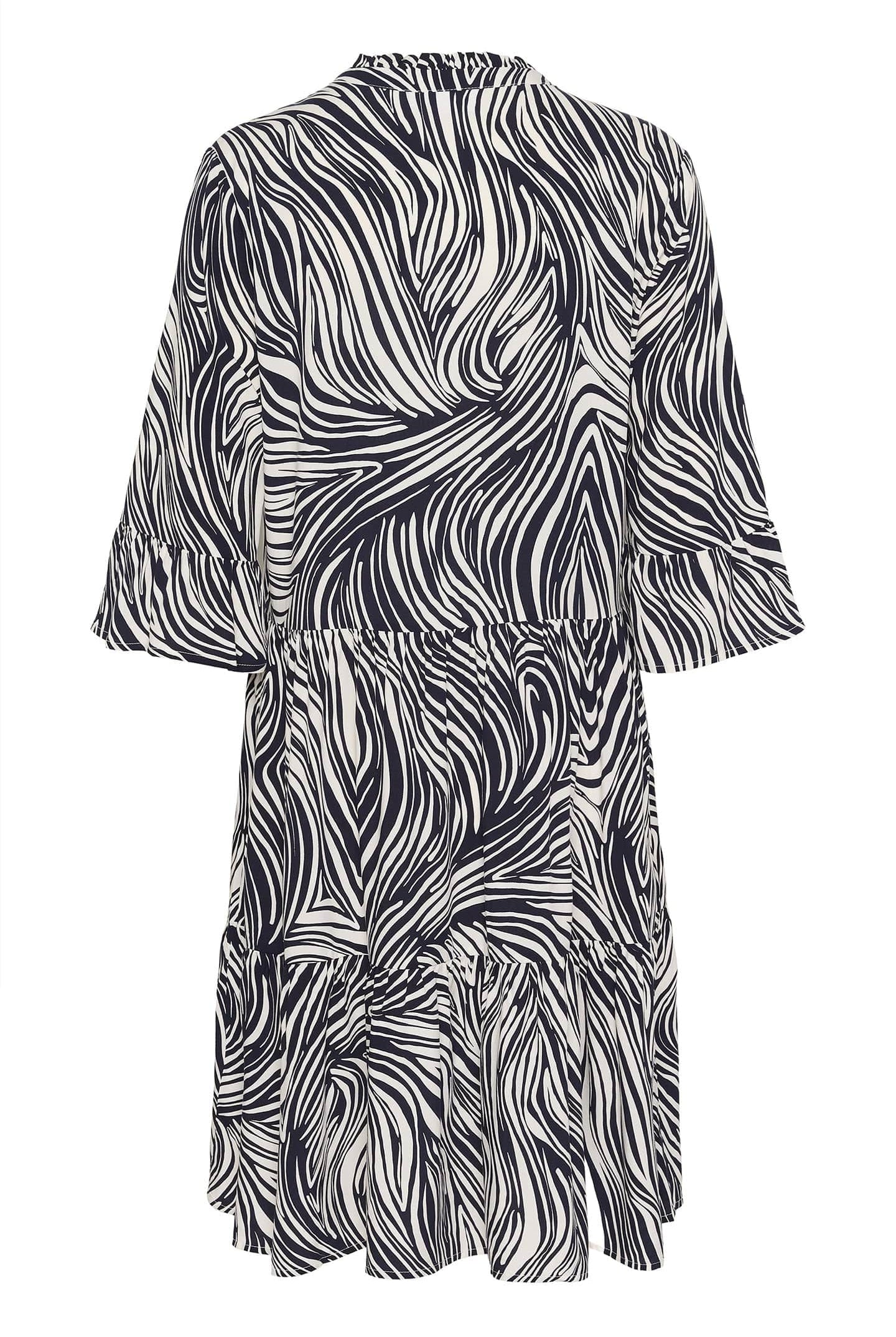 Saint Tropez Eda Printed Dress - Baritone Leaves Strokes