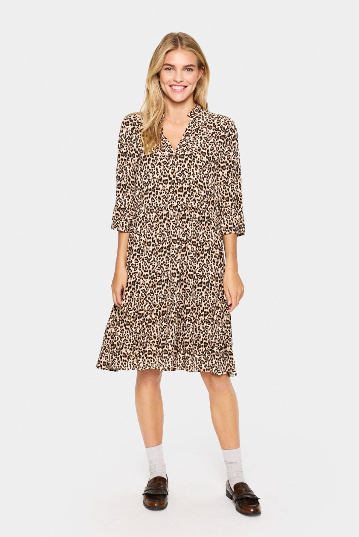 Saint Tropez Eda Printed Dress - Black Reg Leo