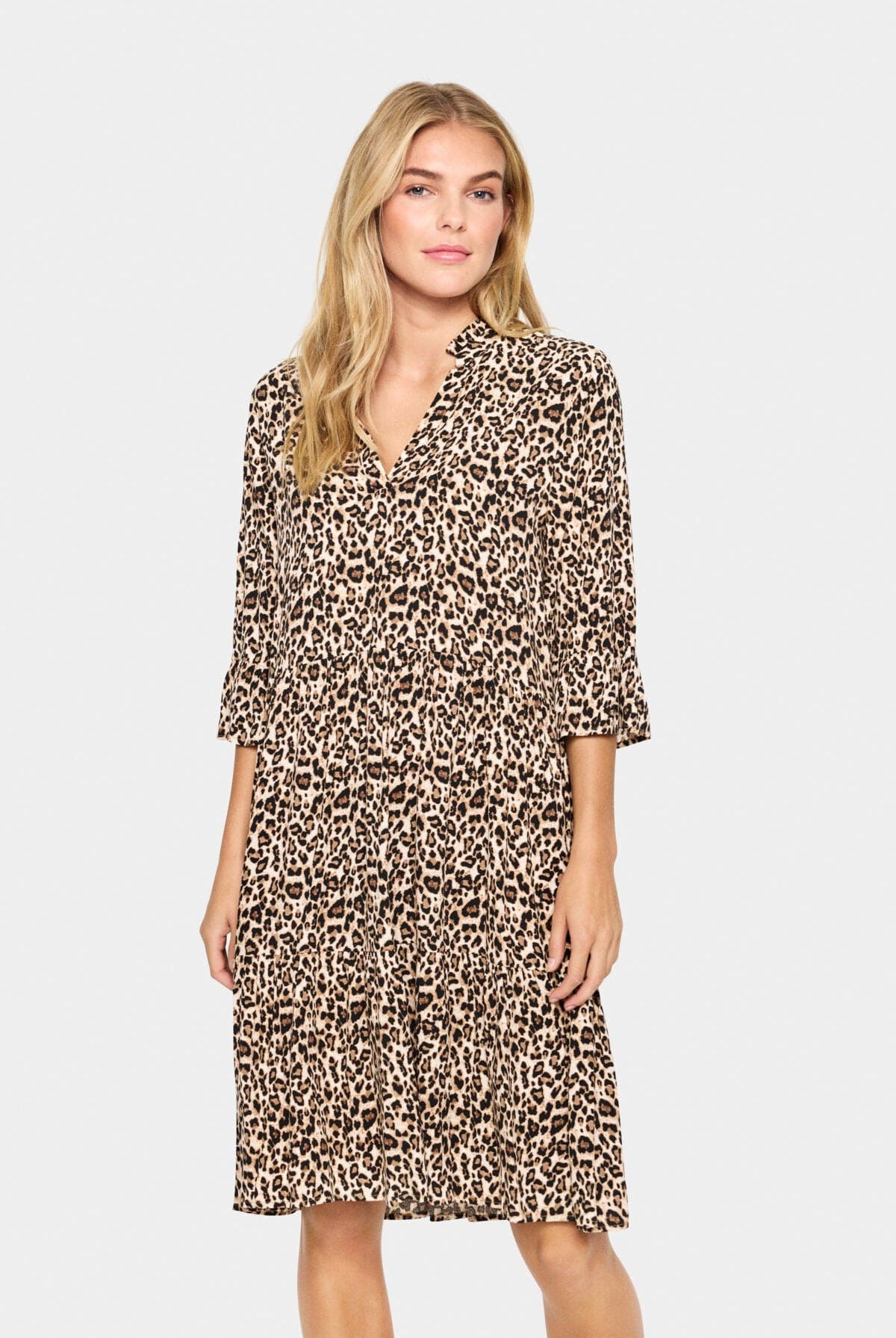 Saint Tropez Eda Printed Dress - Black Reg Leo