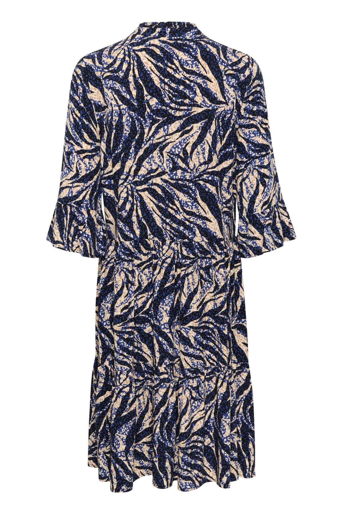 Saint Tropez Eda Printed Dress - Black Zebra Leaves