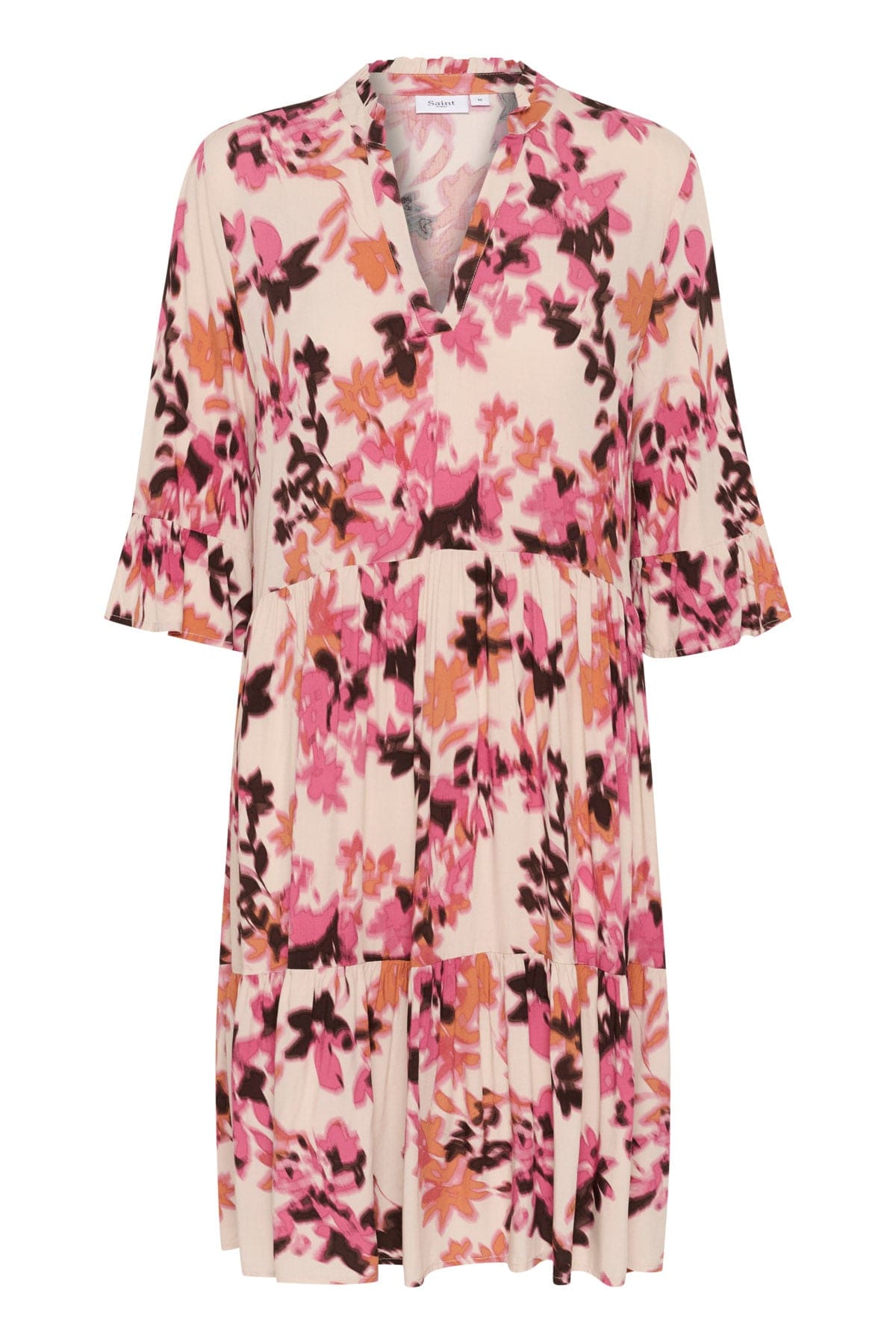 Saint Tropez Eda Printed Dress - Gray Chateau Blooms