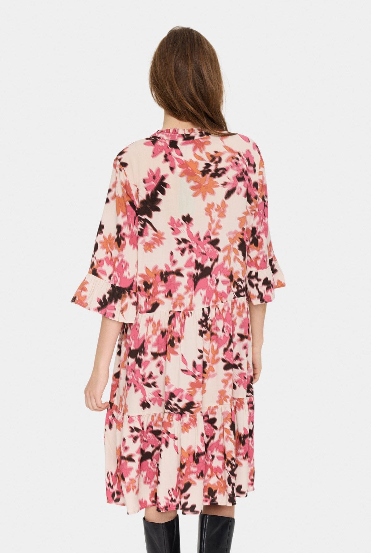 Saint Tropez Eda Printed Dress - Gray Chateau Blooms