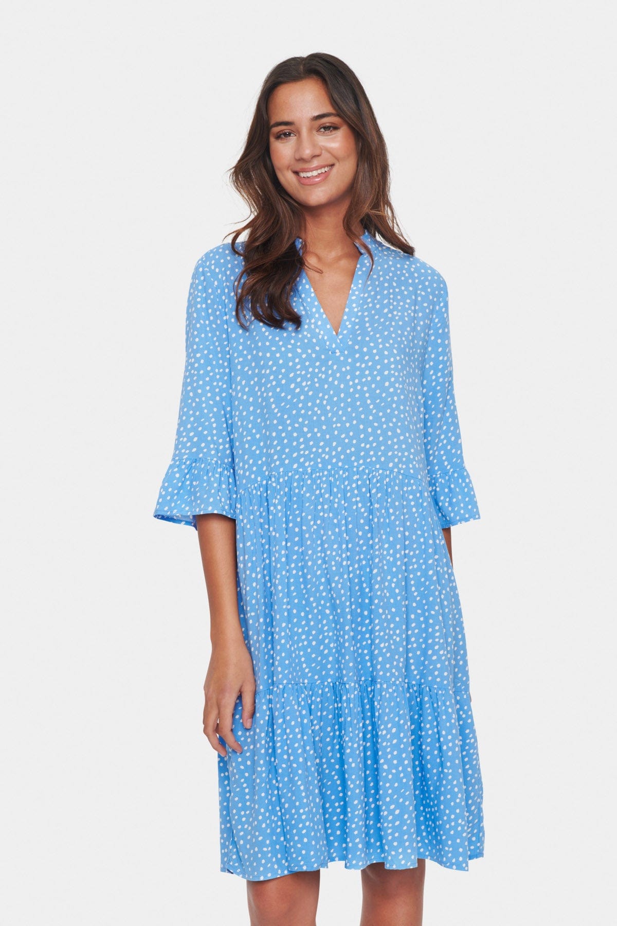 Saint Tropez Eda Printed Dress - Ice Drea Dots