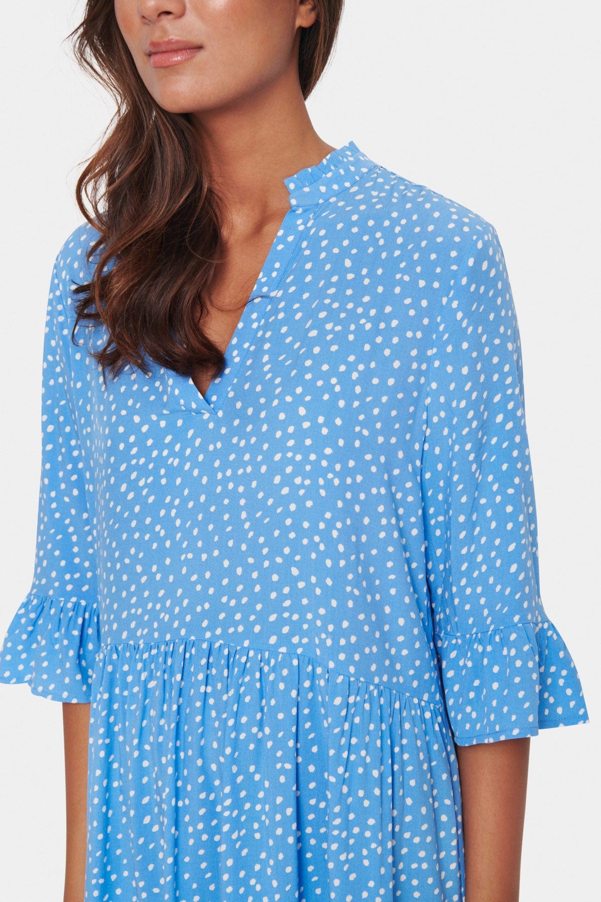 Saint Tropez Eda Printed Dress - Ice Drea Dots