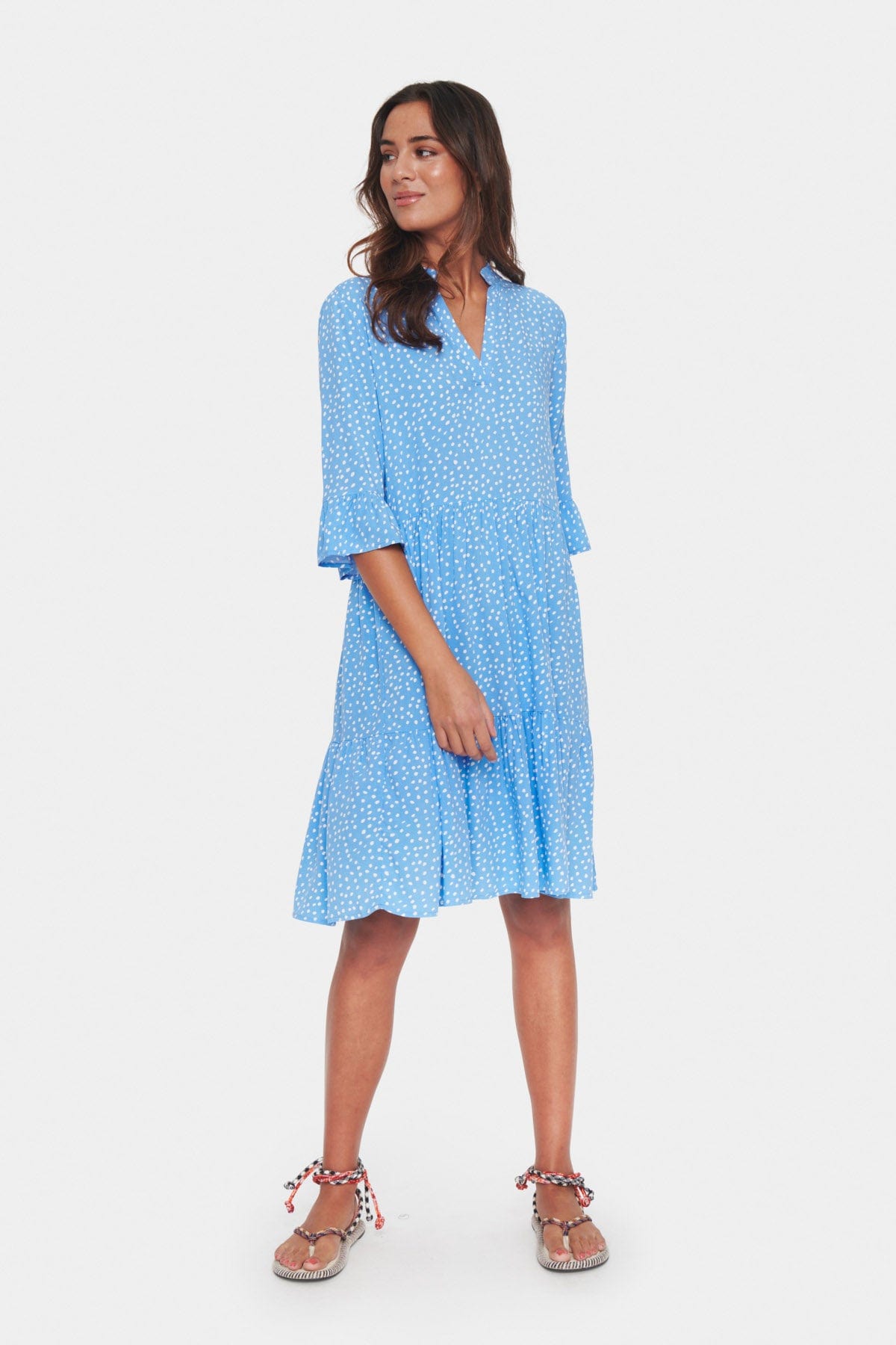Saint Tropez Eda Printed Dress - Ice Drea Dots