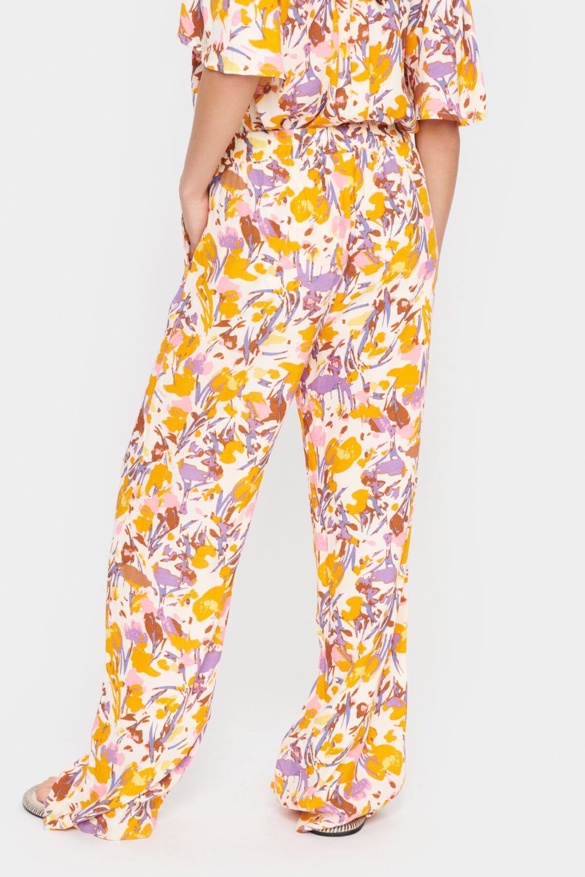 Saint Tropez Eiko Elasticated Waist Trousers - Ice Flower Art