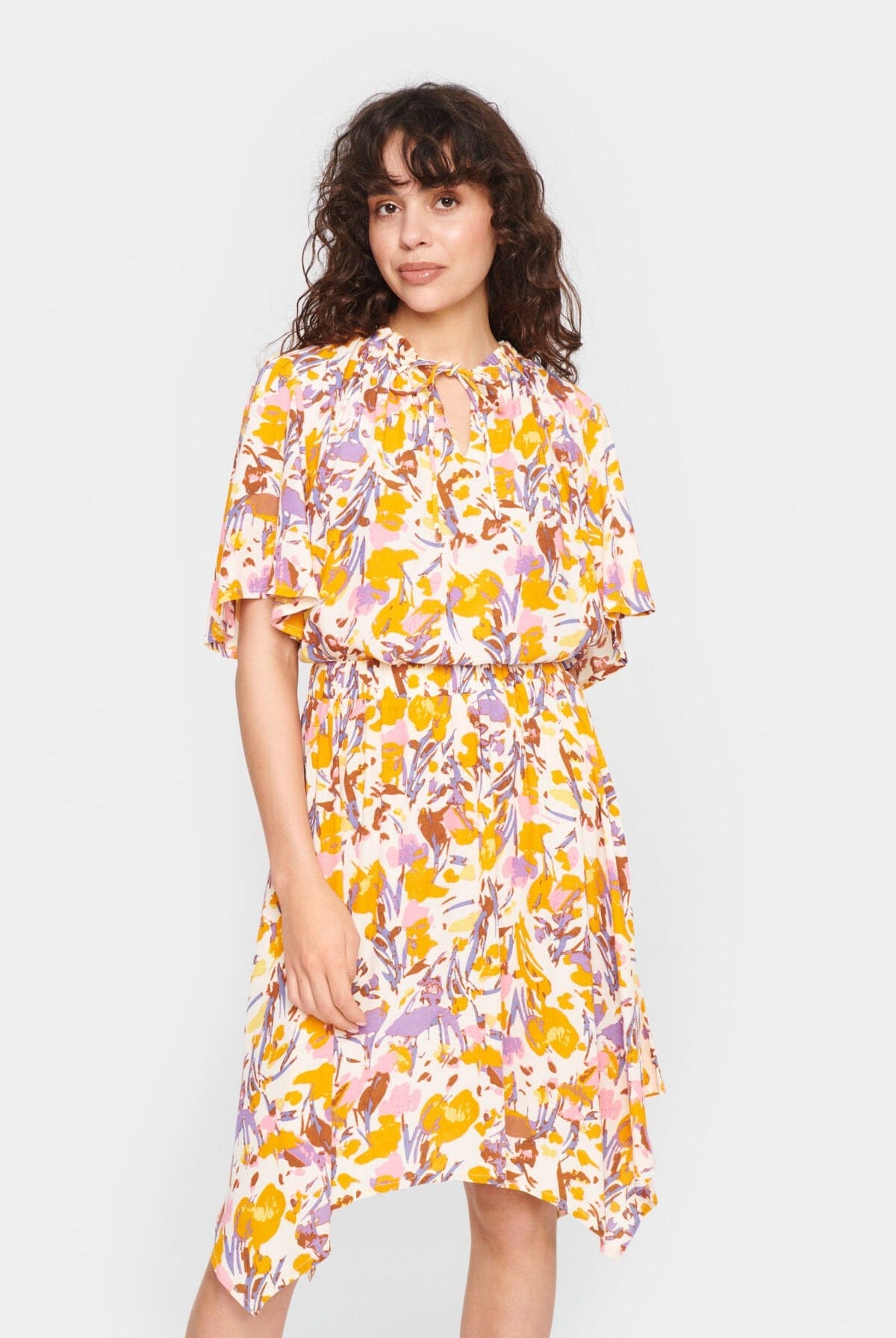 Saint Tropez Eiko Short Sleeve Blouse - Ice Flower Art