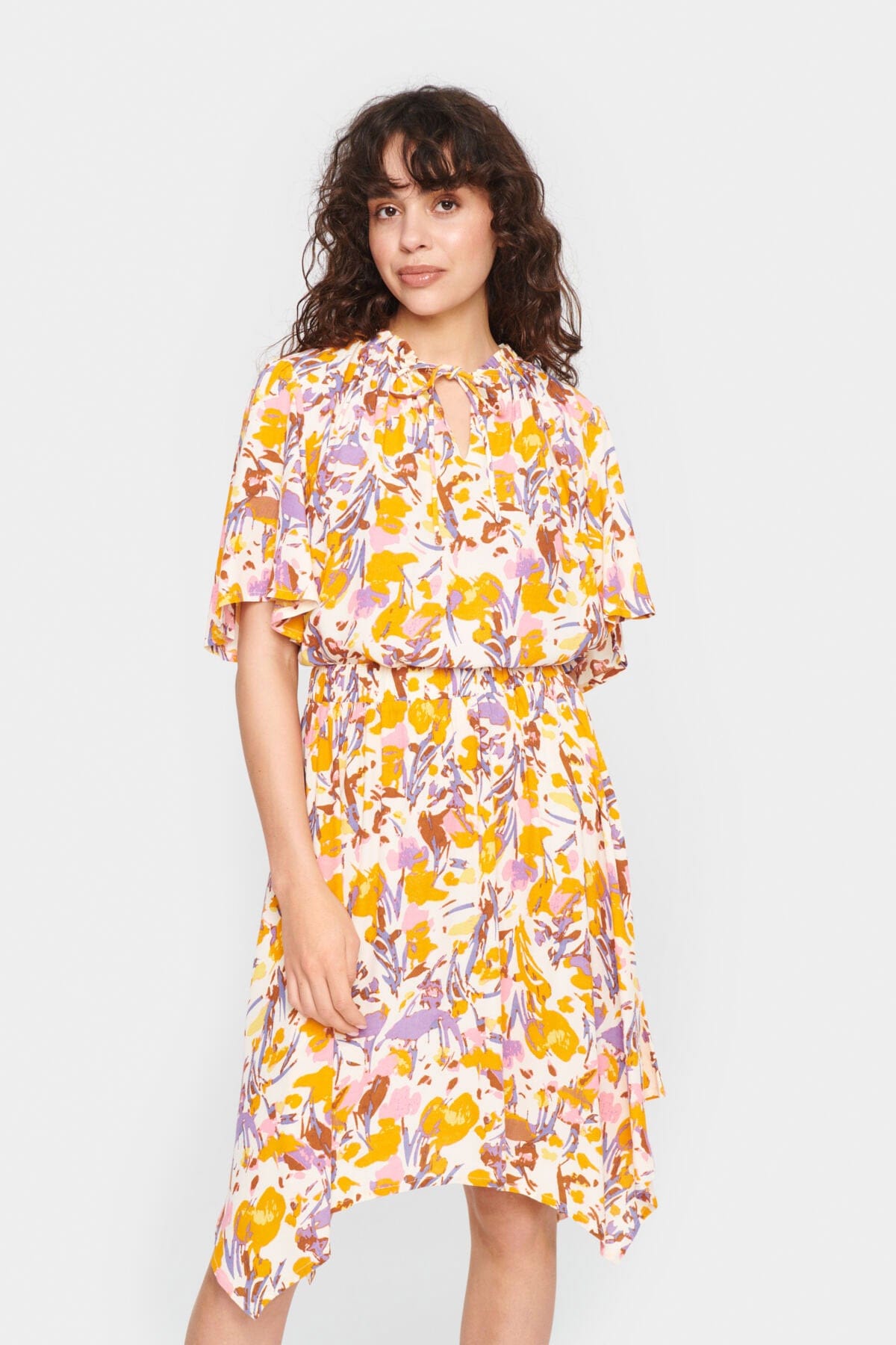 Saint Tropez Eiko Short Sleeve Blouse - Ice Flower Art