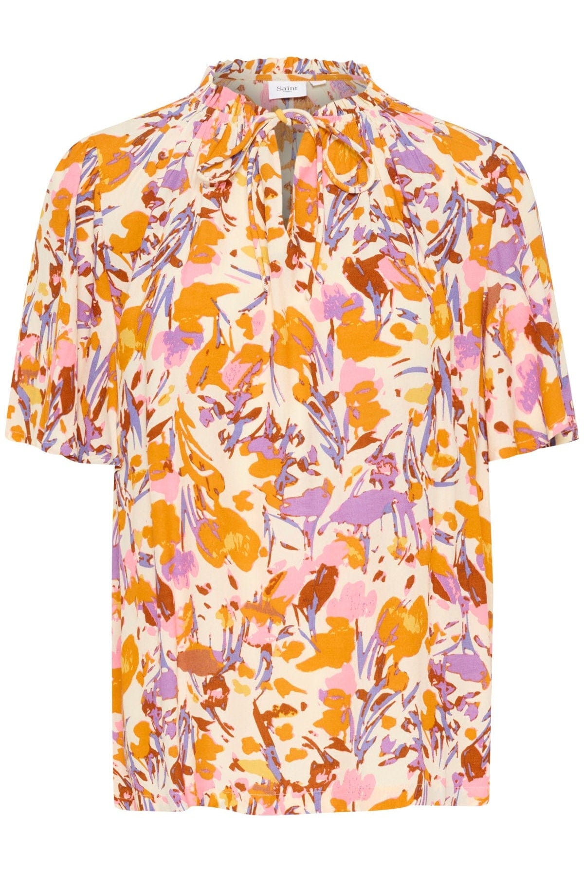 Saint Tropez Eiko Short Sleeve Blouse - Ice Flower Art