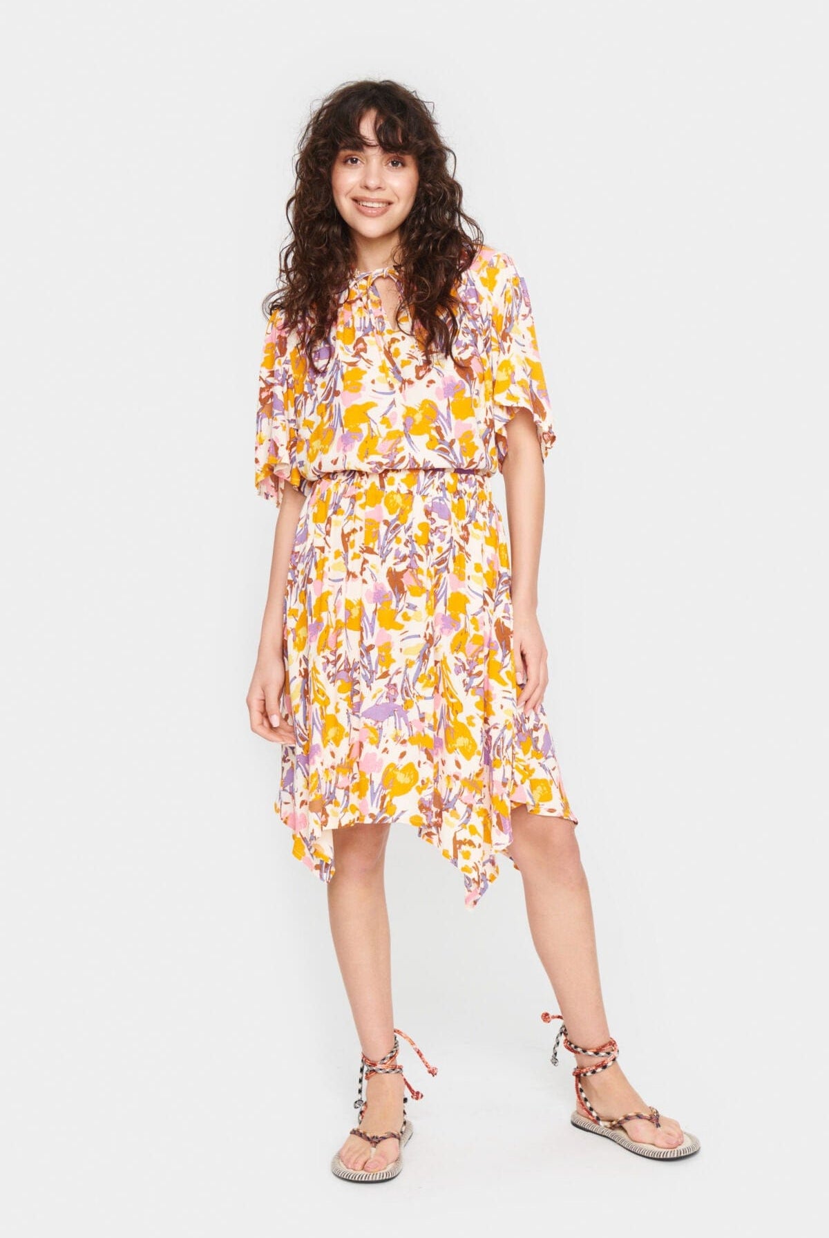 Saint Tropez Eiko Short Sleeve Blouse - Ice Flower Art