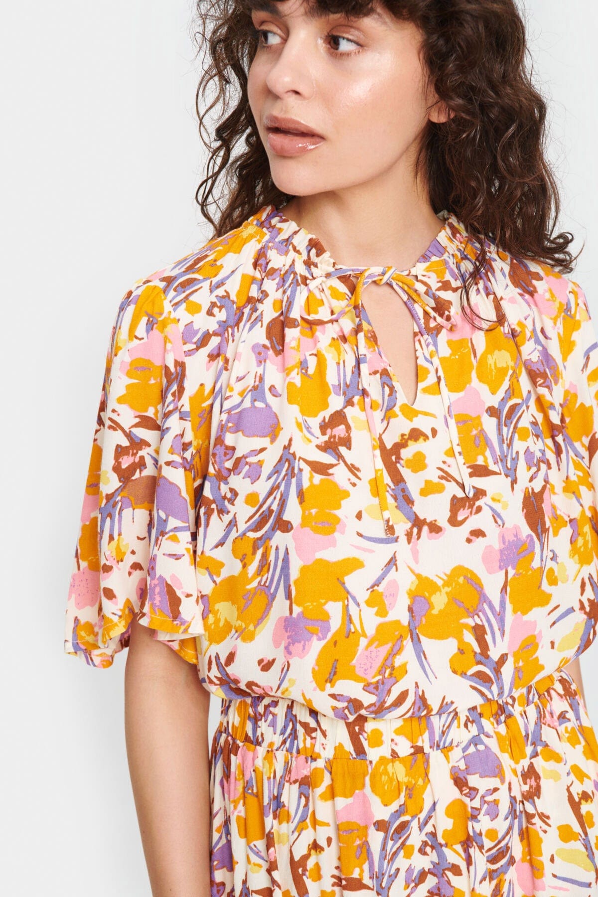 Saint Tropez Eiko Short Sleeve Blouse - Ice Flower Art