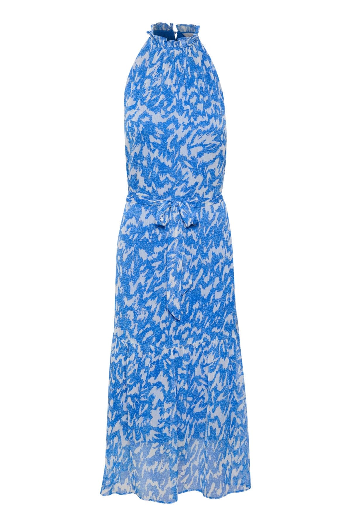 Saint Tropez Elfa Halter Neck Dress - Surf Blue Nature Strokes