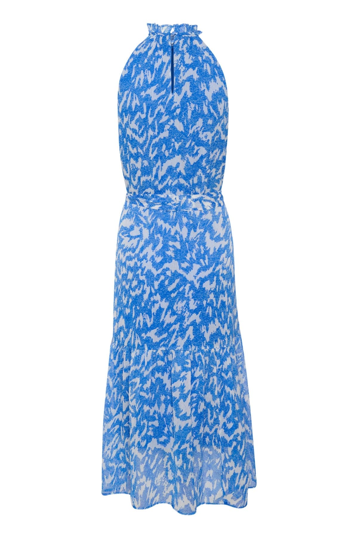 Saint Tropez Elfa Halter Neck Dress - Surf Blue Nature Strokes