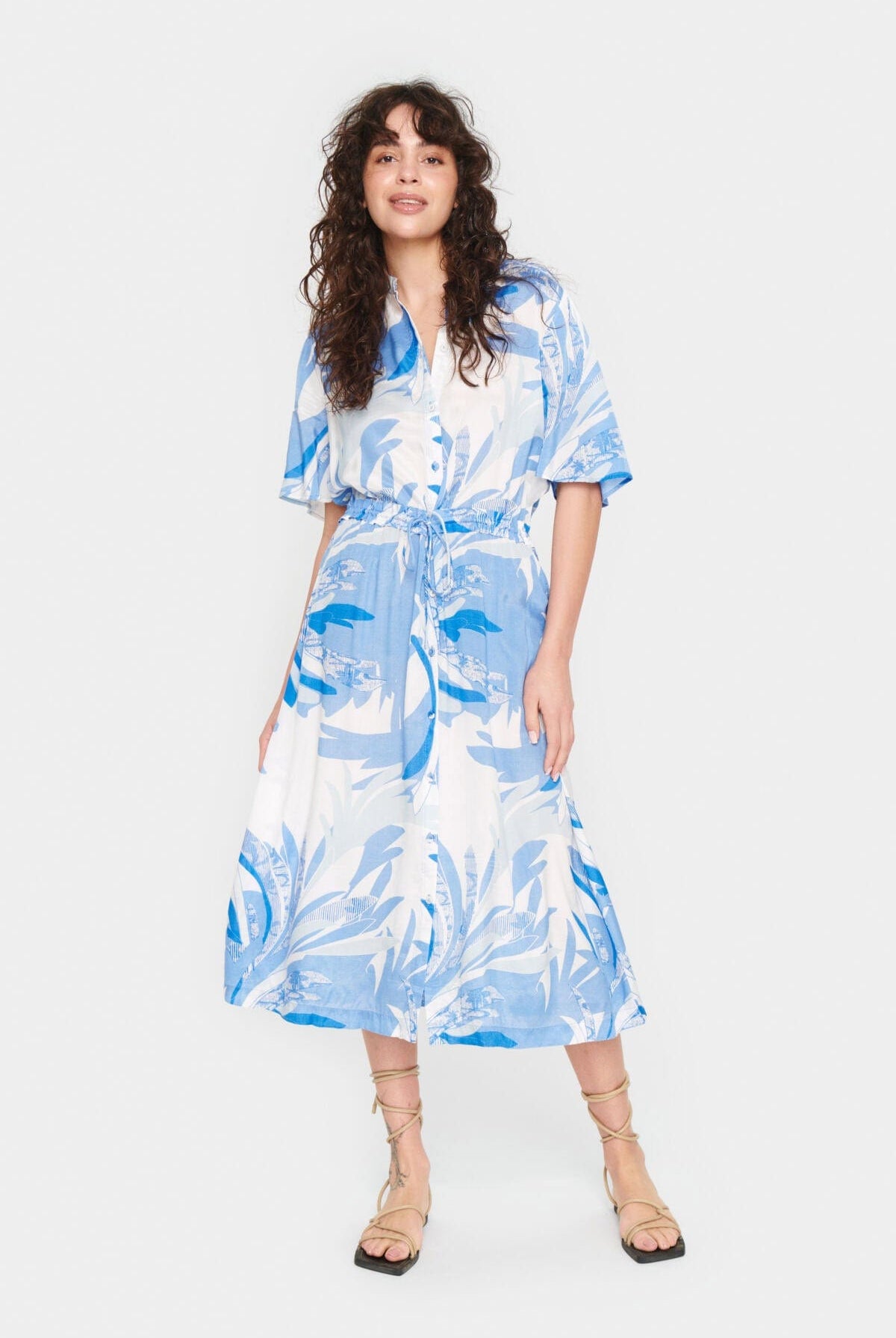 Saint Tropez Evette Printed Midi Dress - Provence Summer Leaves